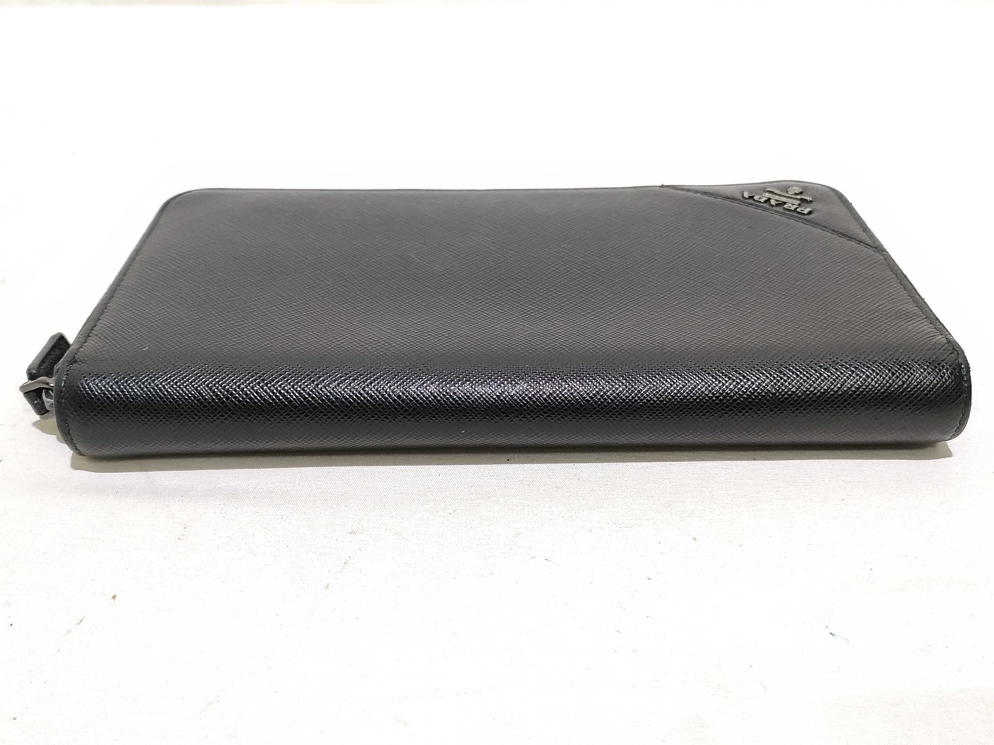 Long Wallet Round Saffiano Black Wallet — view 3