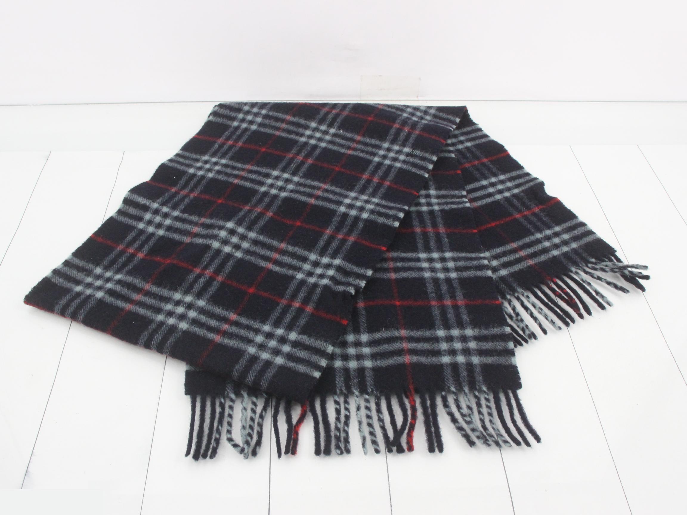 Scarf, Nova Check pattern, navy — view 3
