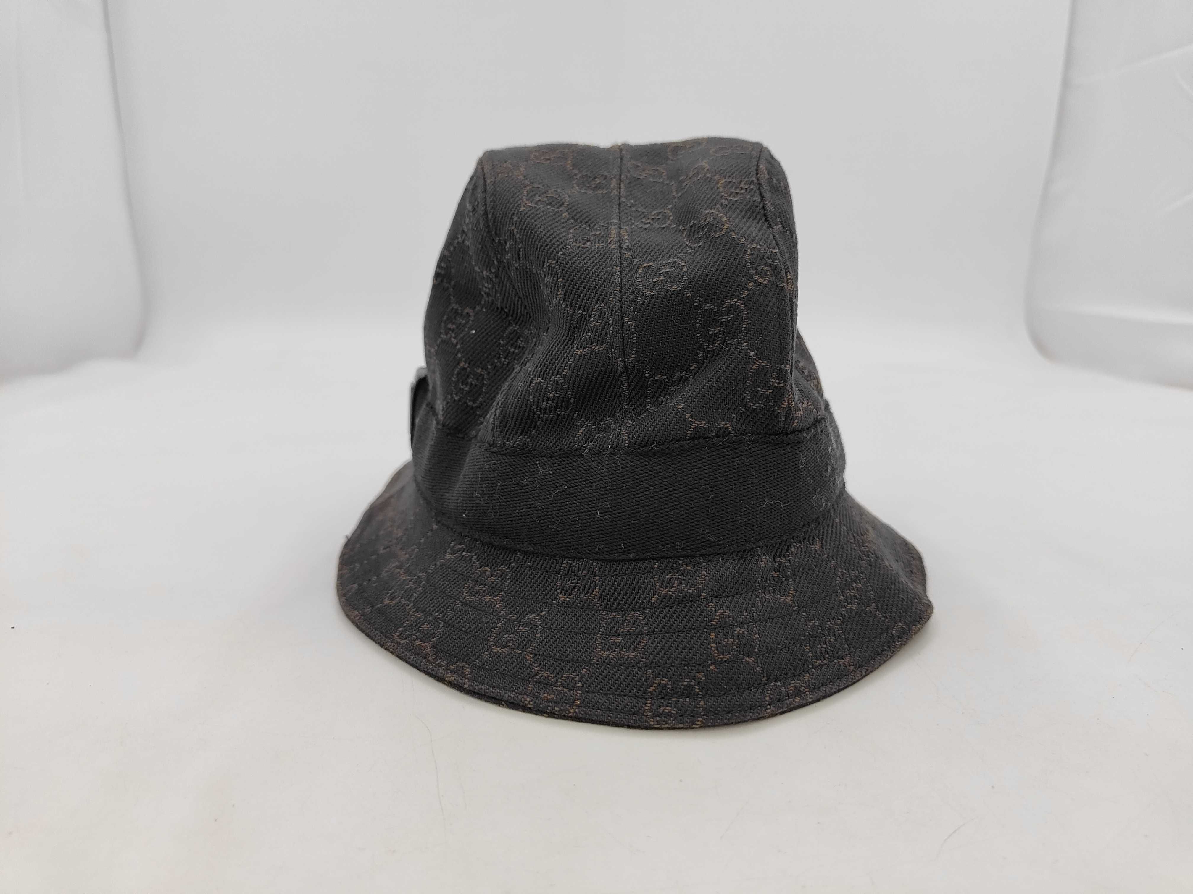 GG Canvas Bucket Hat, Cotton, Dark Brown, 023441, XL, Other Accessories — view 3