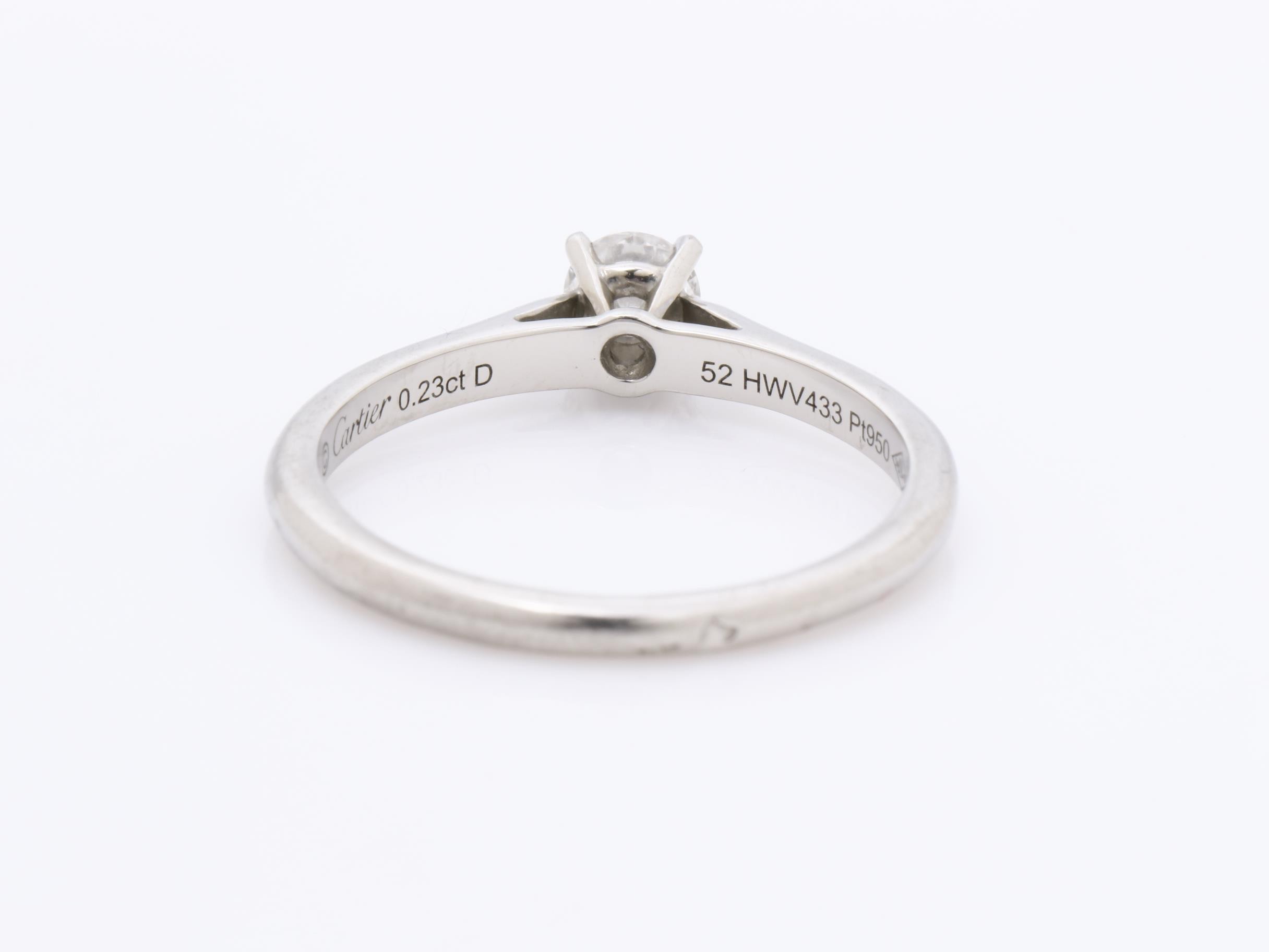 Pt950 0.23ct/3.1g Diamond Ring #52 — view 4