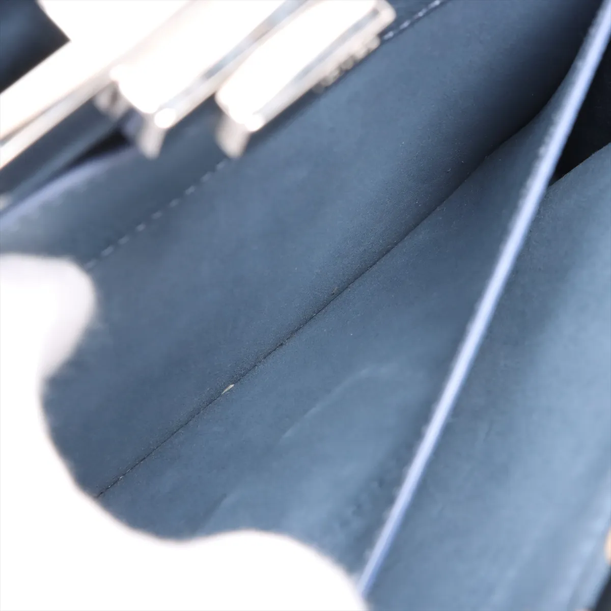 Selleria Peekaboo Isee You Medium Canvas x Leather 2WAY Handbag Blue x White 8BN321 — view 10