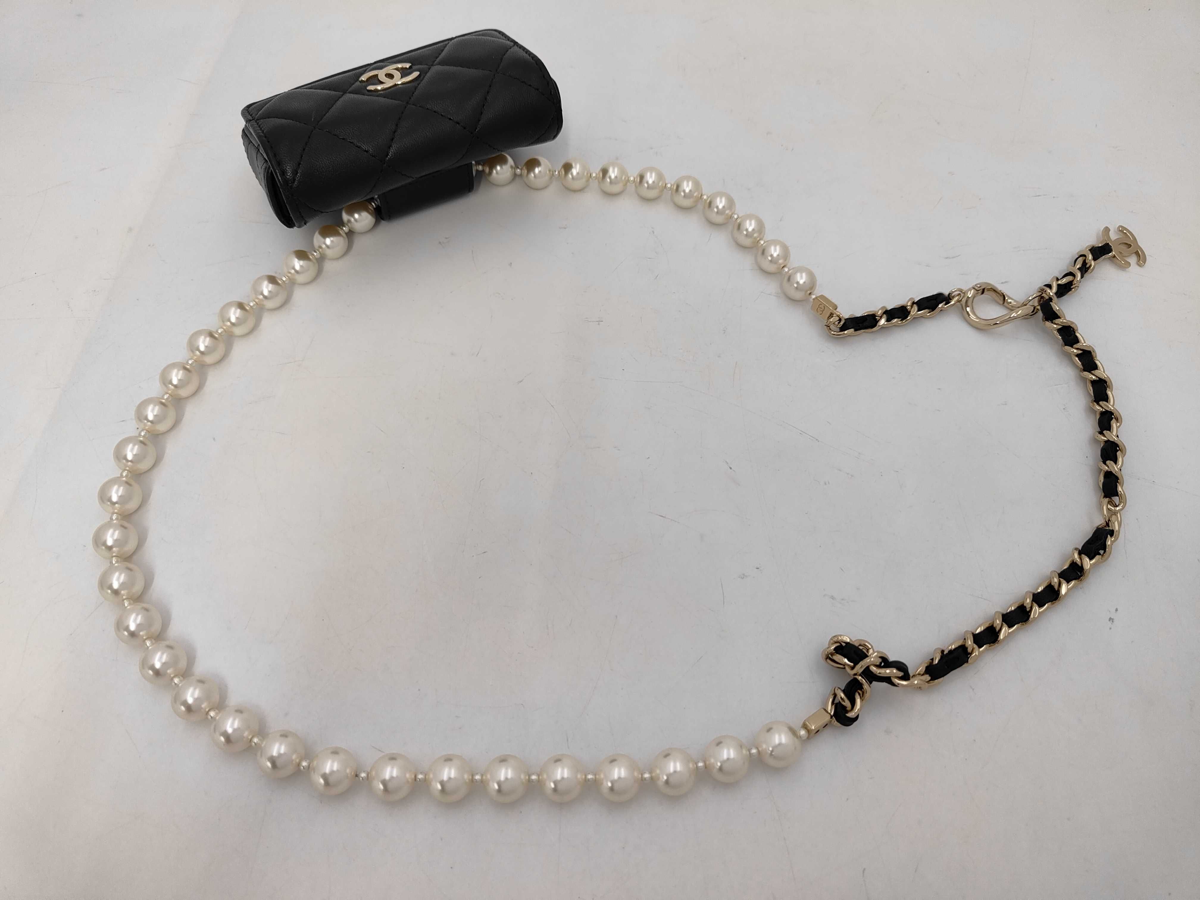 Matelassé Pearl Chain Shoulder Bag — view 3