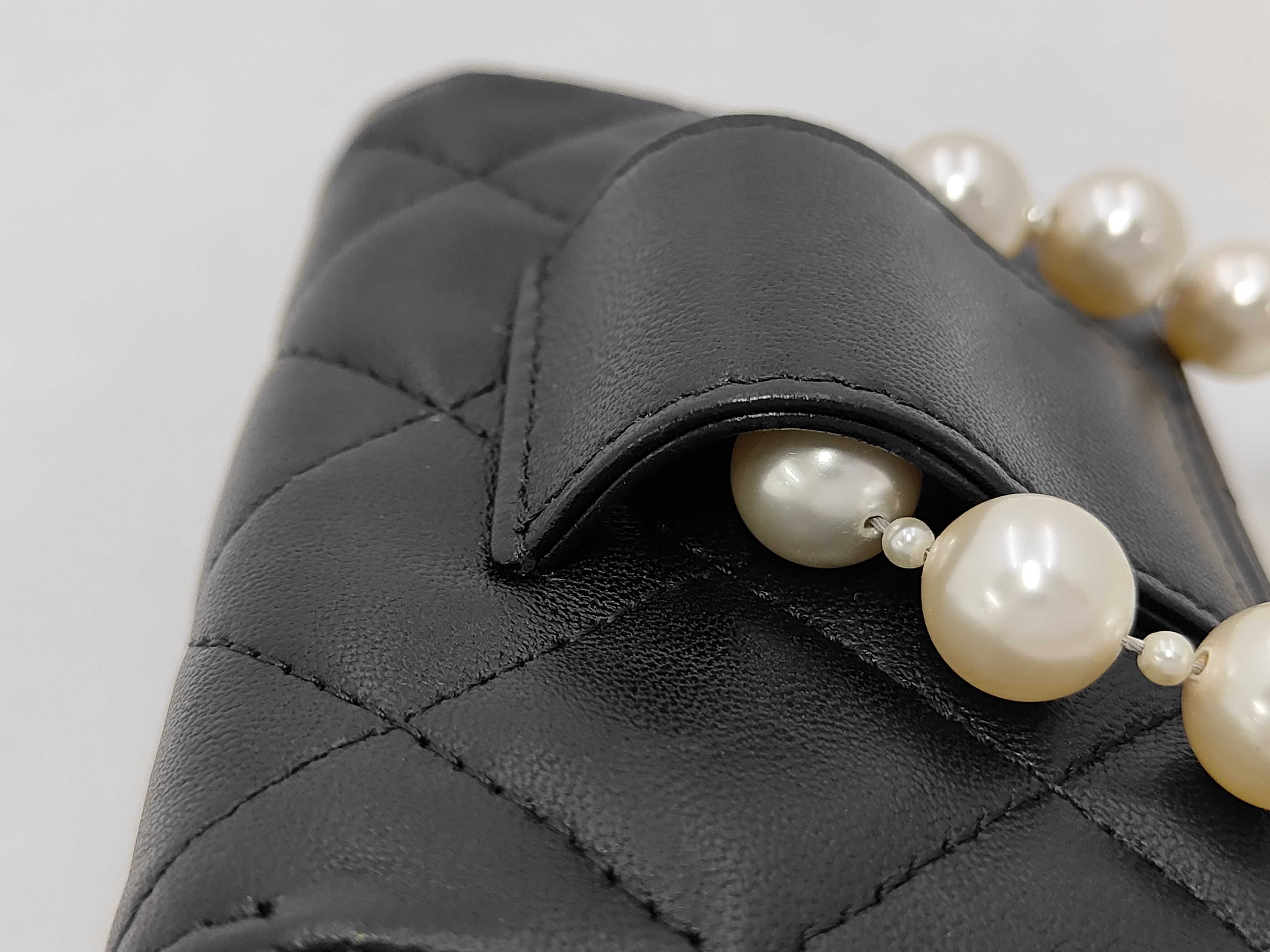 Matelassé Pearl Chain Shoulder Bag — view 5