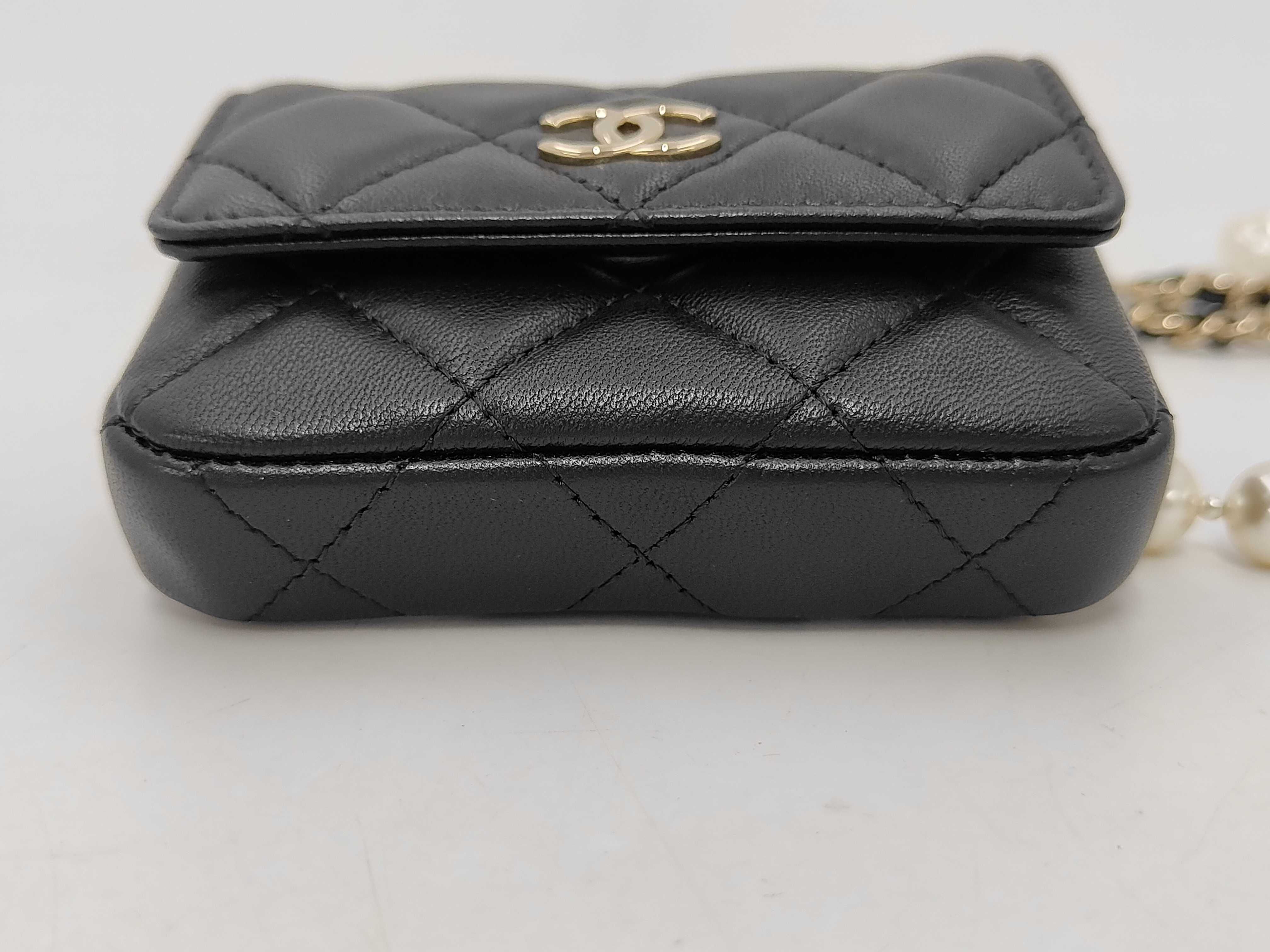 Matelassé Pearl Chain Shoulder Bag — view 6