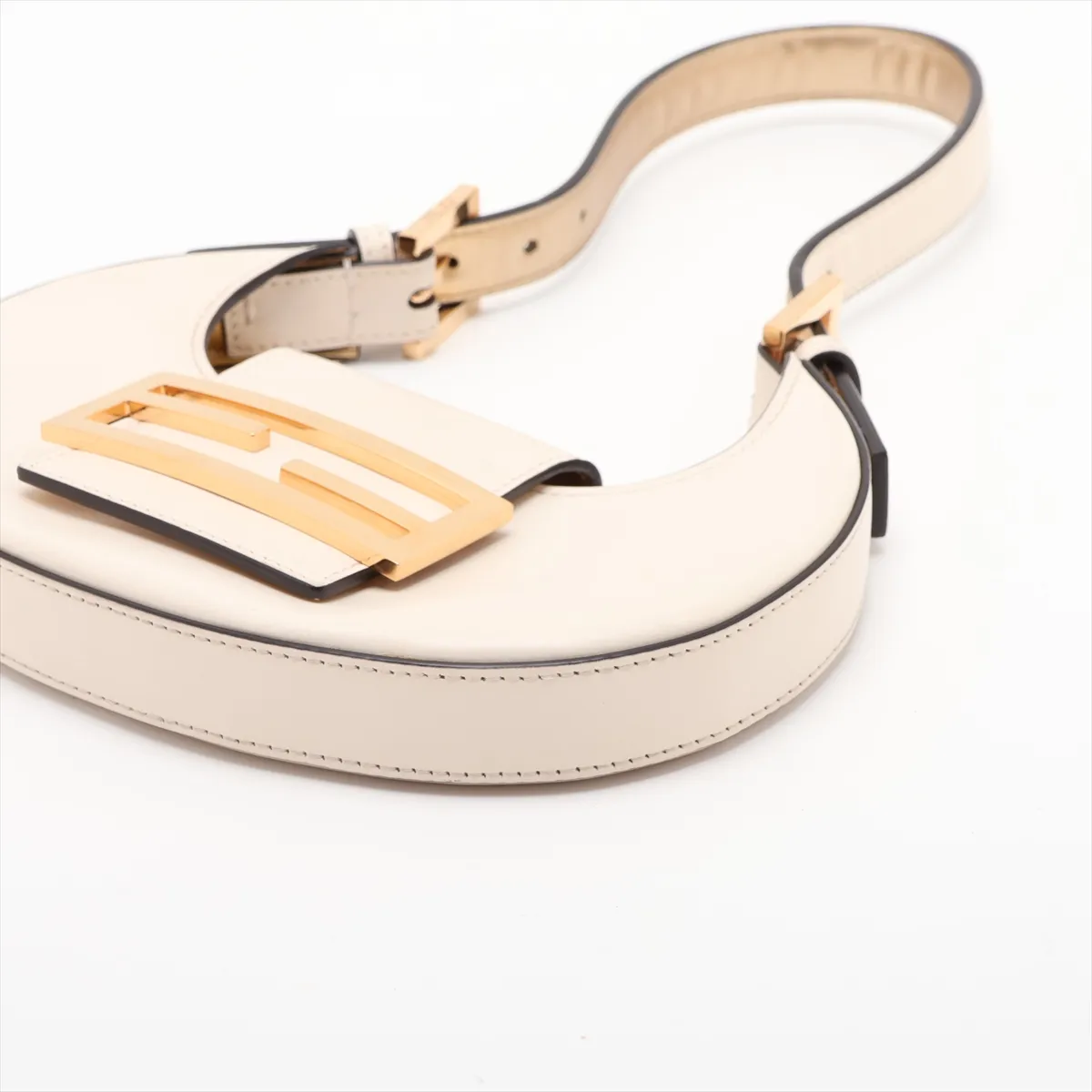 Cookie Mini Leather Shoulder Bag, White 8BS065 — view 3