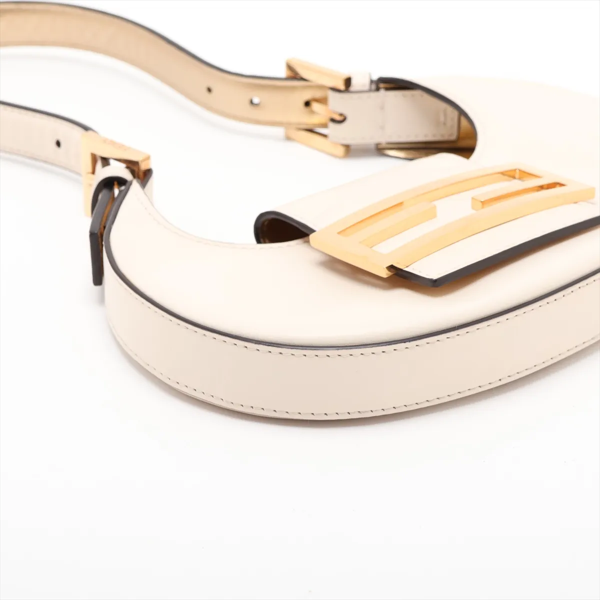 Cookie Mini Leather Shoulder Bag, White 8BS065 — view 4
