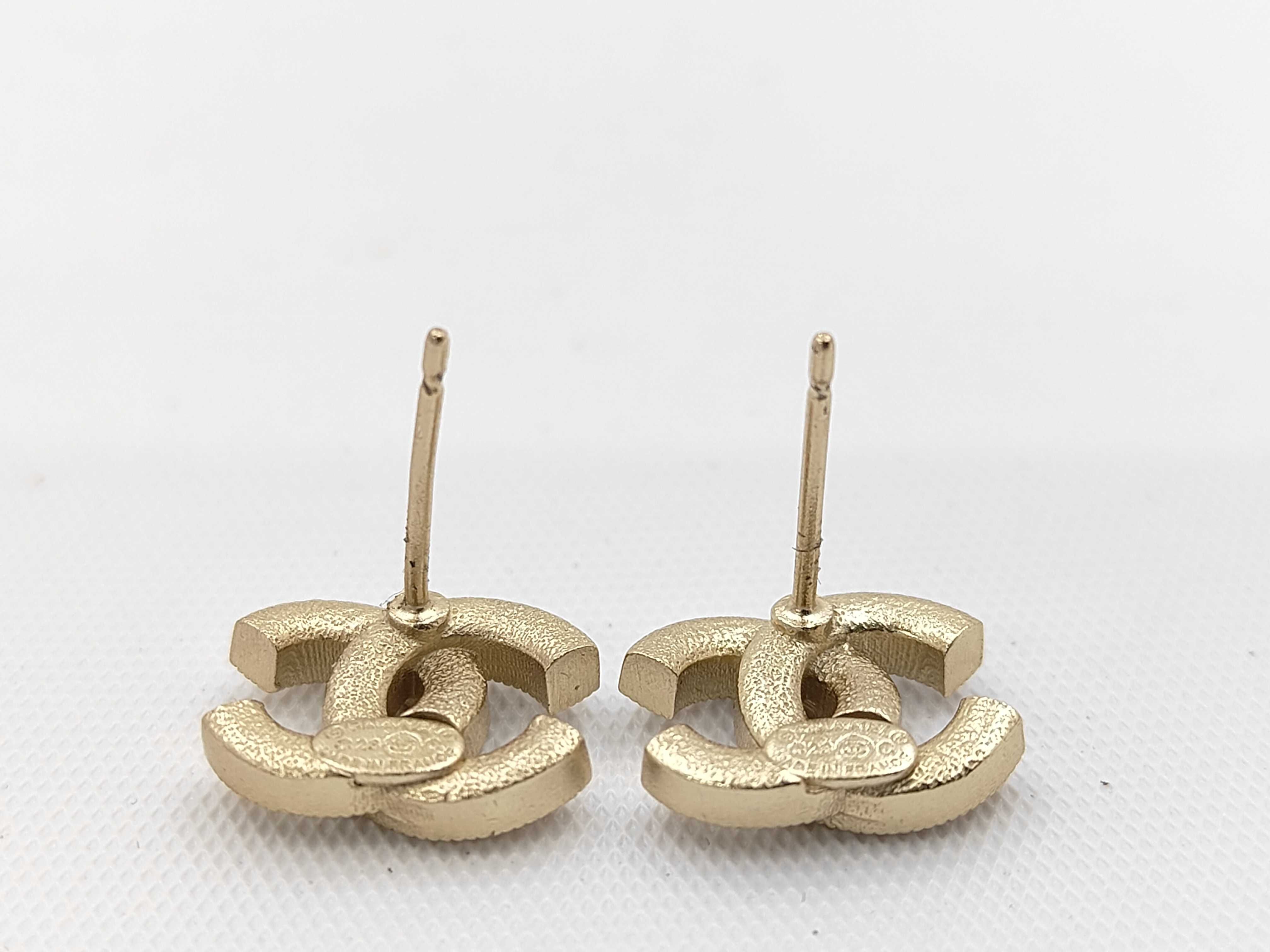 23C Coco Mark Earrings, Rhinestone Gold Earrings — view 4