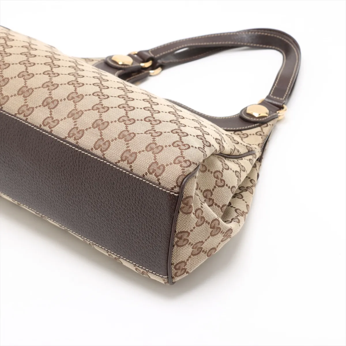 GG Canvas x Leather Shoulder Bag Beige x Brown 154981 — view 3