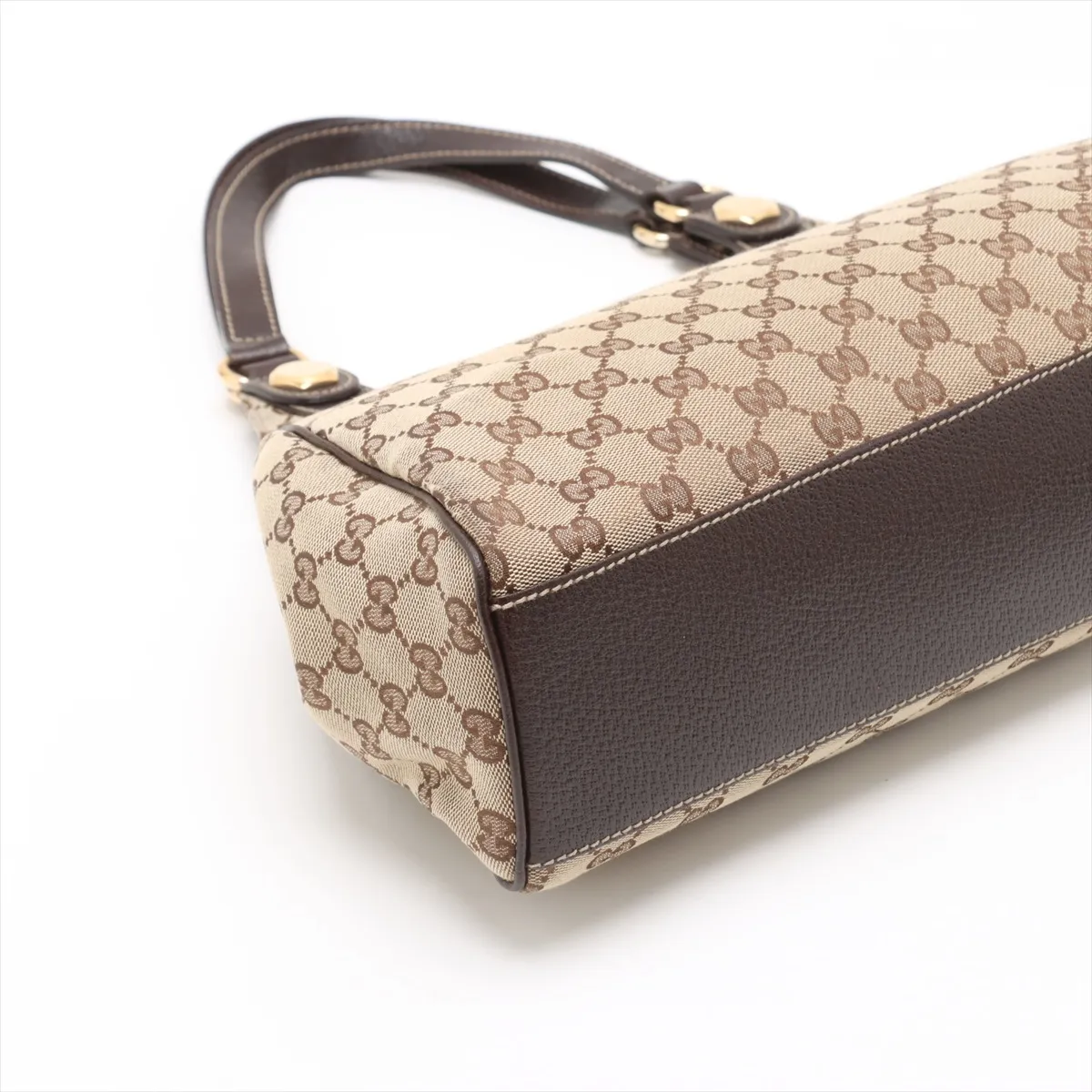 GG Canvas x Leather Shoulder Bag Beige x Brown 154981 — view 4