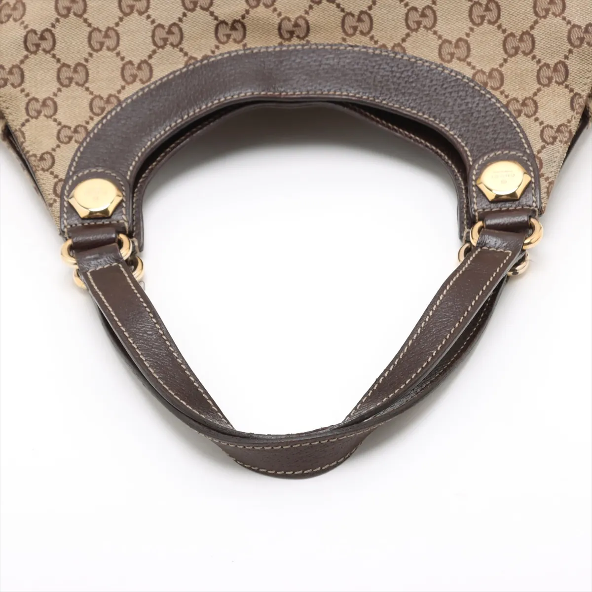 GG Canvas x Leather Shoulder Bag Beige x Brown 154981 — view 5