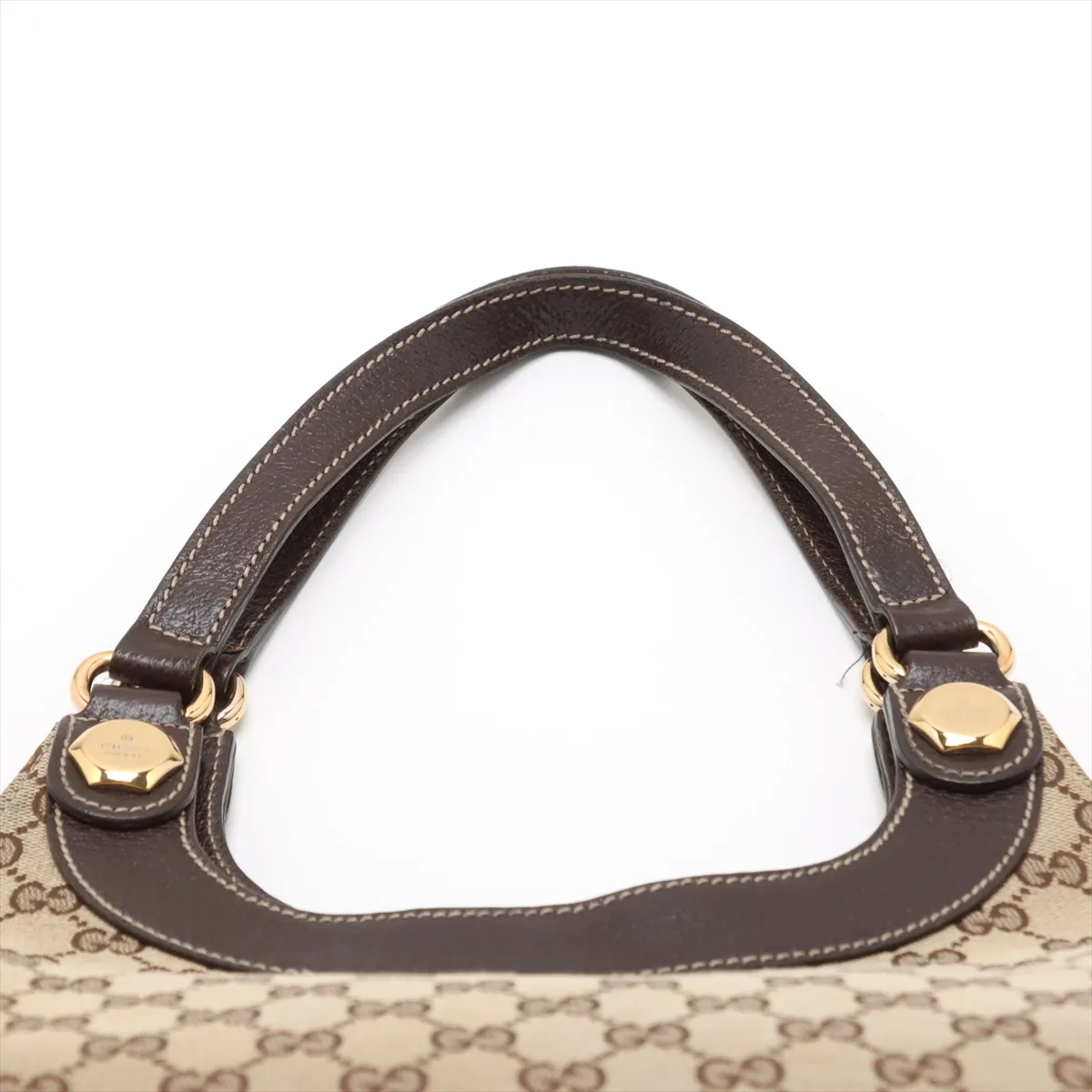 GG Canvas x Leather Shoulder Bag Beige x Brown 154981 — view 6