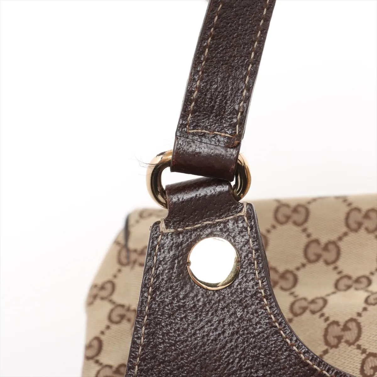 GG Canvas x Leather Shoulder Bag Beige x Brown 154981 — view 10