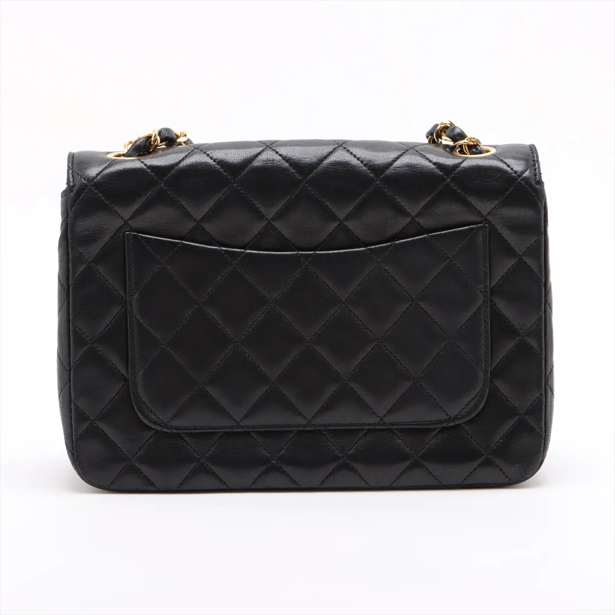 Matelasse Lambskin Single Flap Single Chain Bag Black Gold Hardware 0455215 Series 0 Guarantee Cracked — view 2