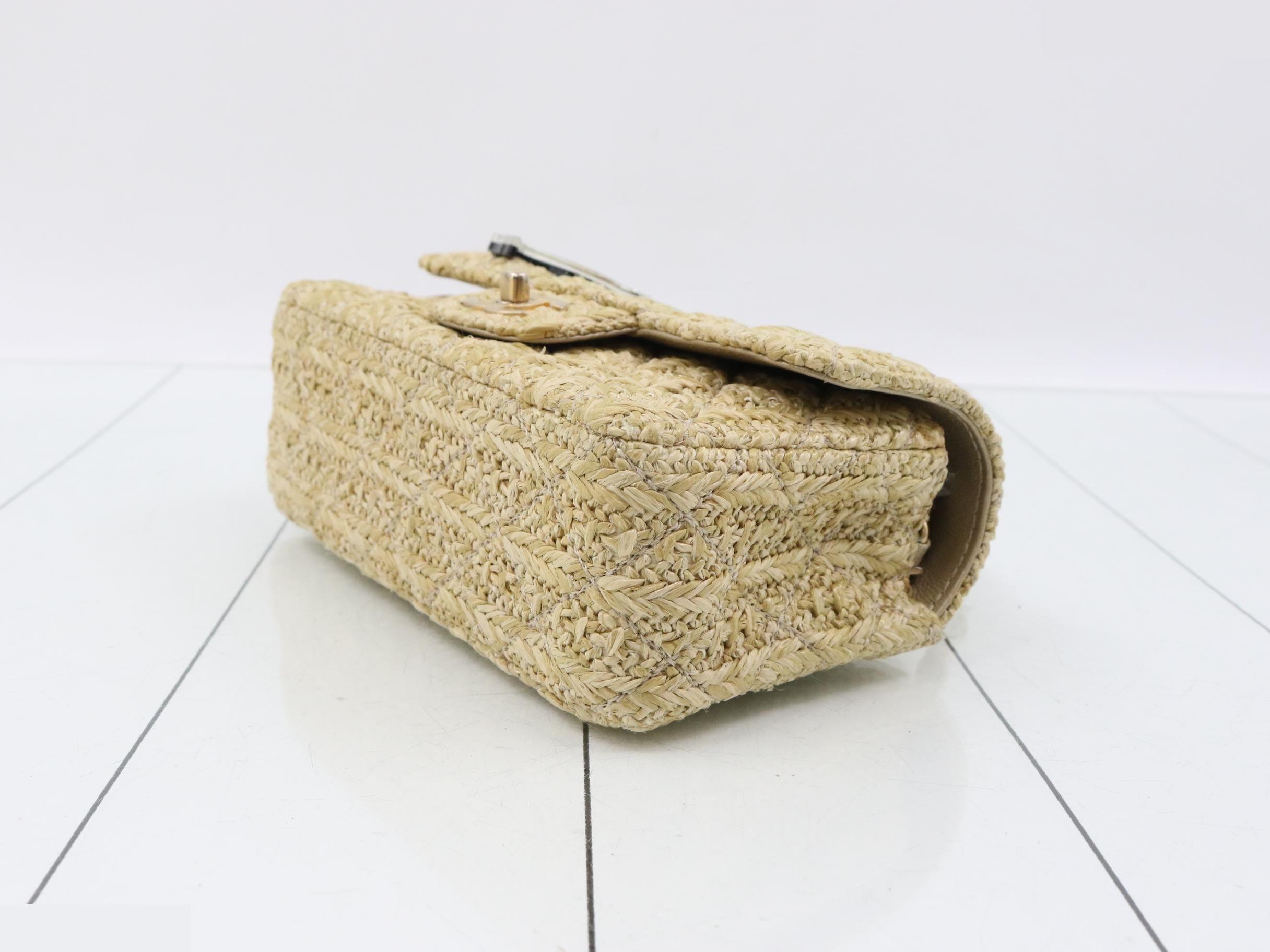 Matelassé Raffia Owl Motif Chain Shoulder Bag — view 6