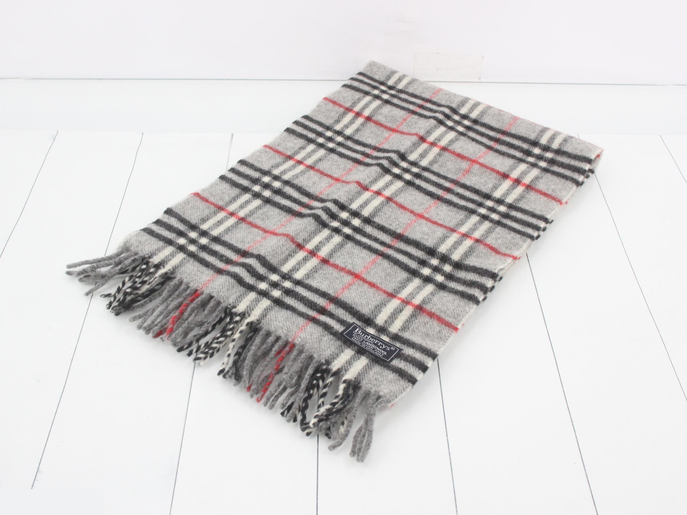 Tag attached, 100% cashmere check scarf
