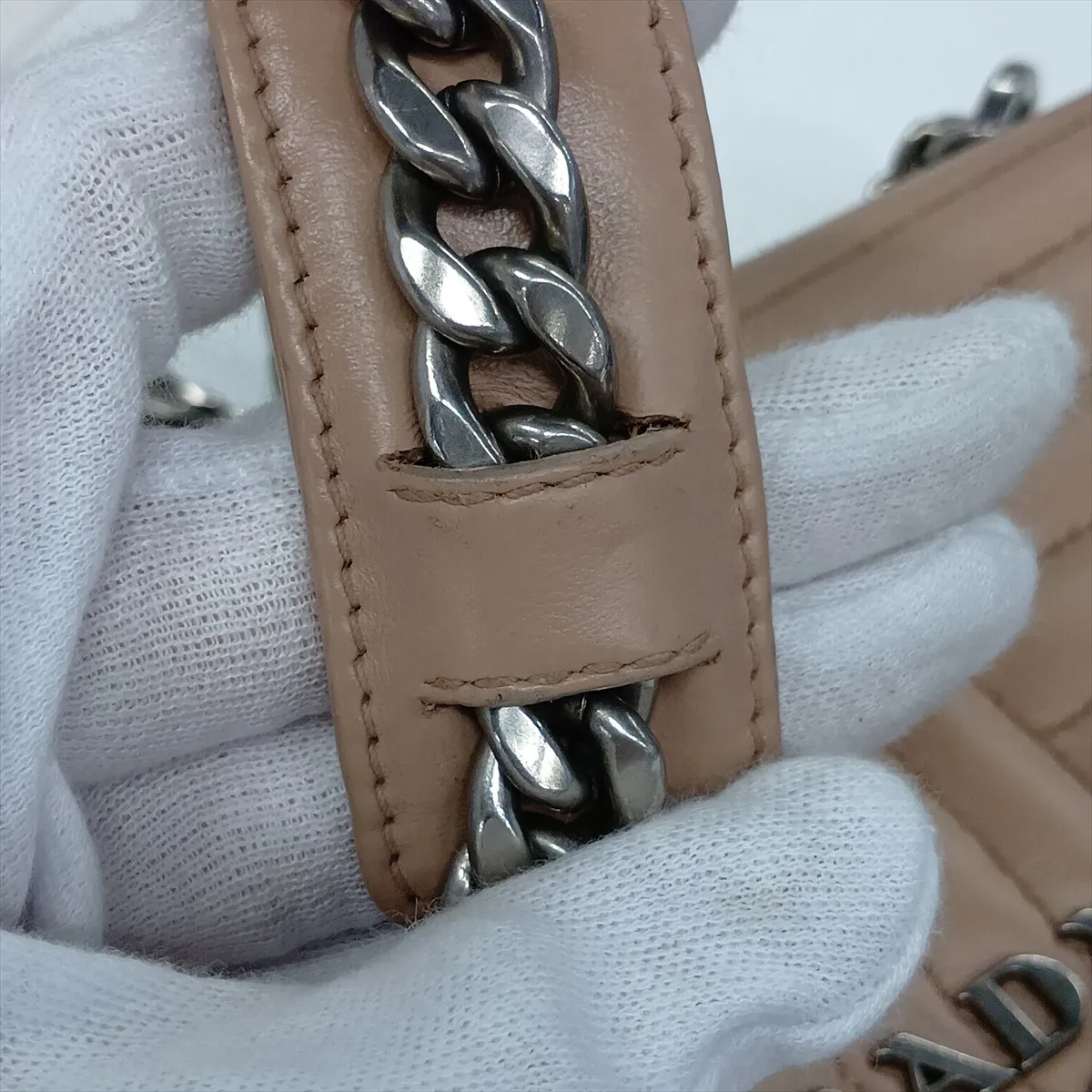 Diagram Leather Chain Shoulder Bag Pink — view 11