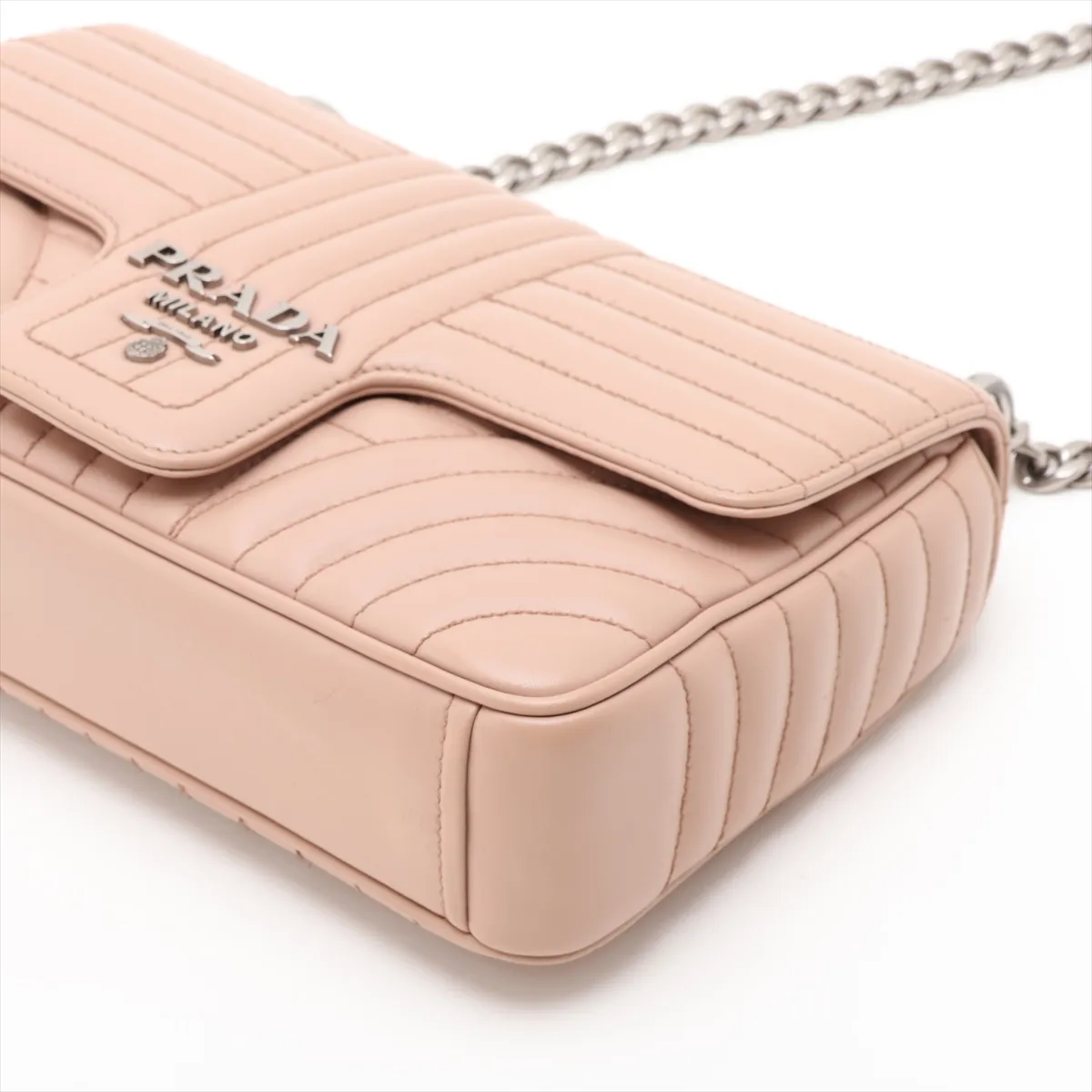 Diagram Leather Chain Shoulder Bag Pink — view 3