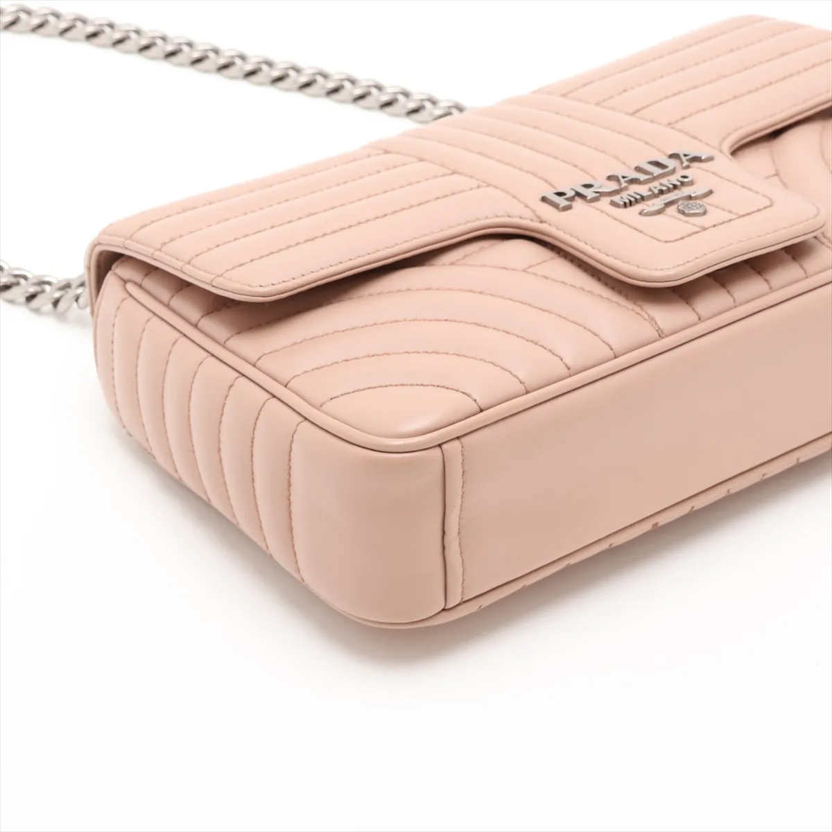 Diagram Leather Chain Shoulder Bag Pink — view 4