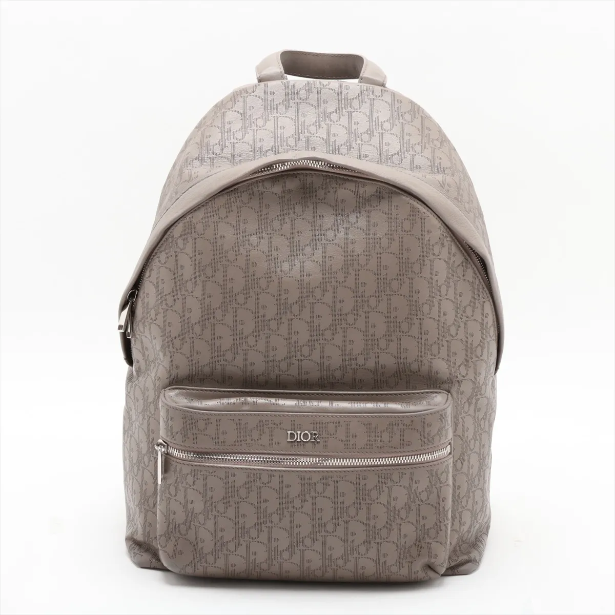 Oblique Perforated Leather Backpack/Rucksack Brown