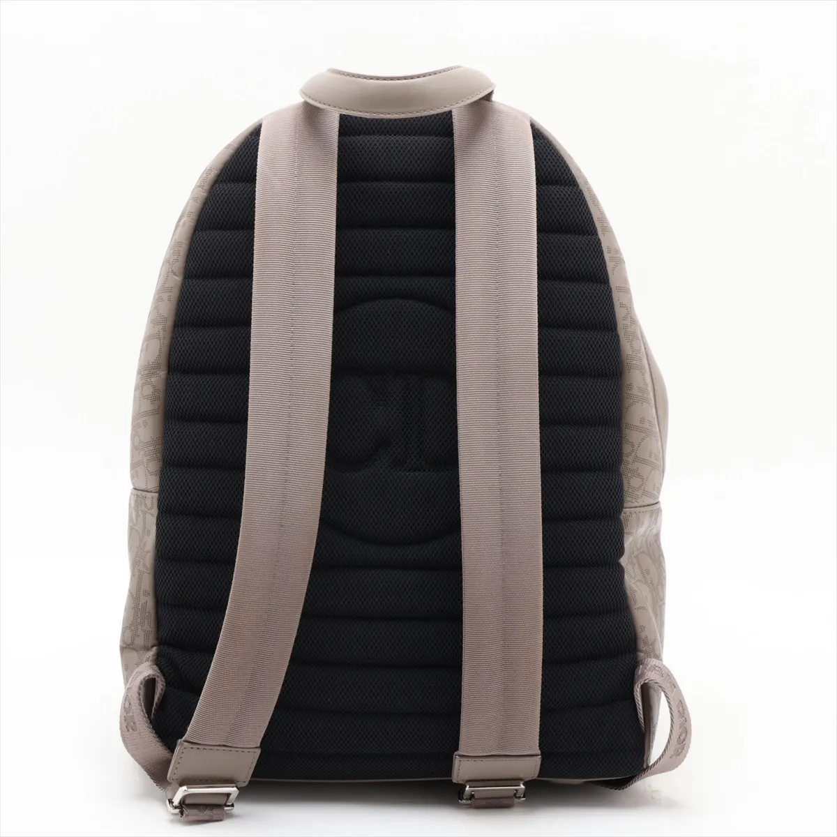Oblique Perforated Leather Backpack/Rucksack Brown — view 2