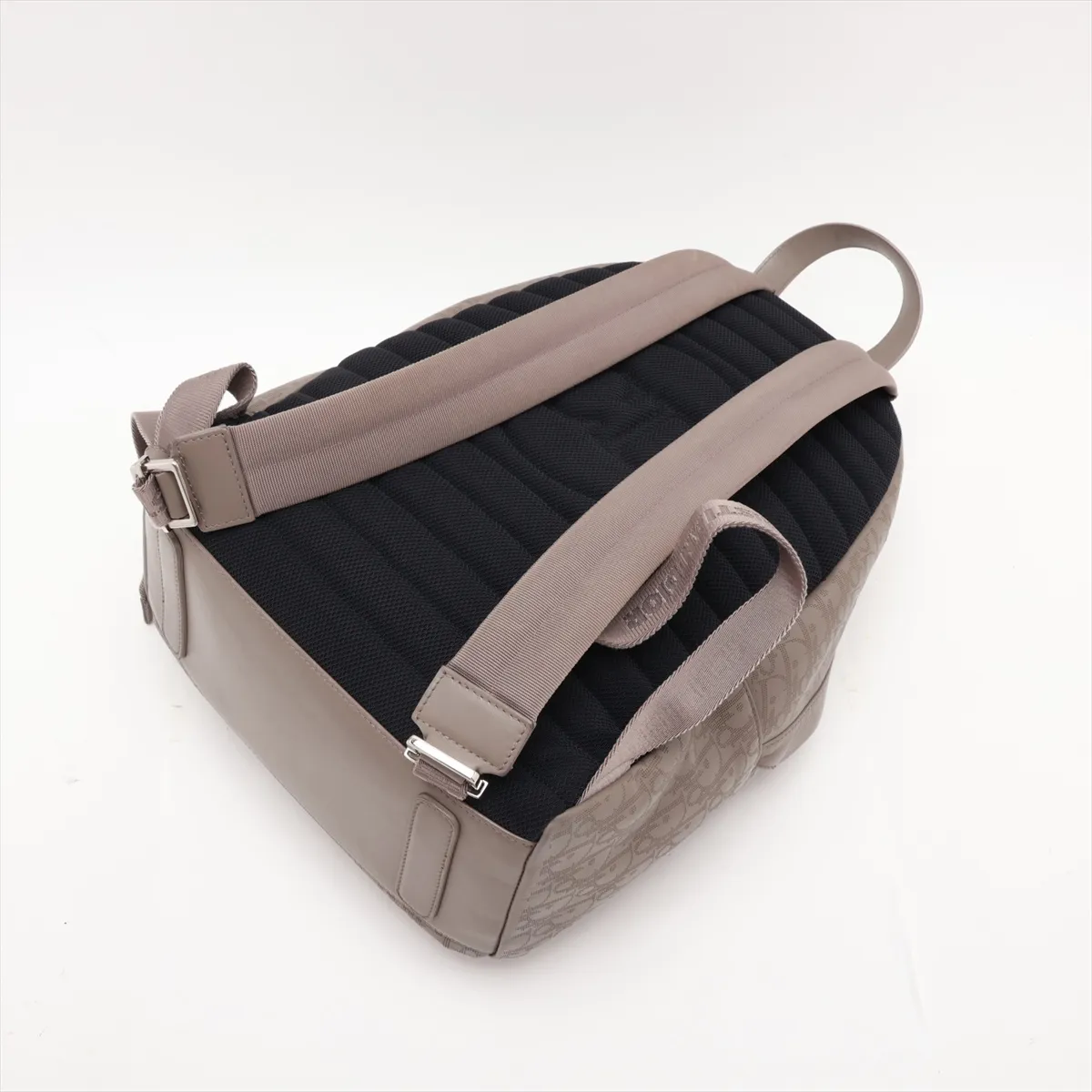 Oblique Perforated Leather Backpack/Rucksack Brown — view 5