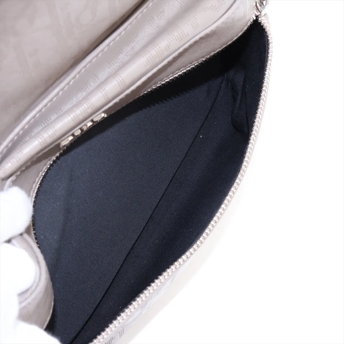 Oblique Perforated Leather Backpack/Rucksack Brown — view 9