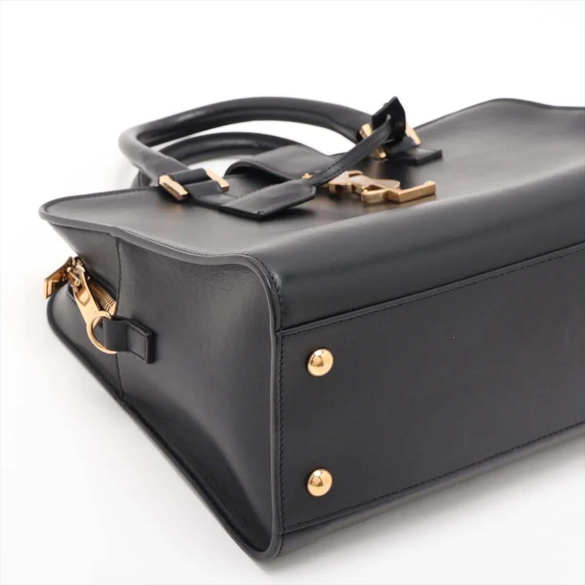 Small Cabas 472469 Leather 2-Way Handbag, Black — view 4
