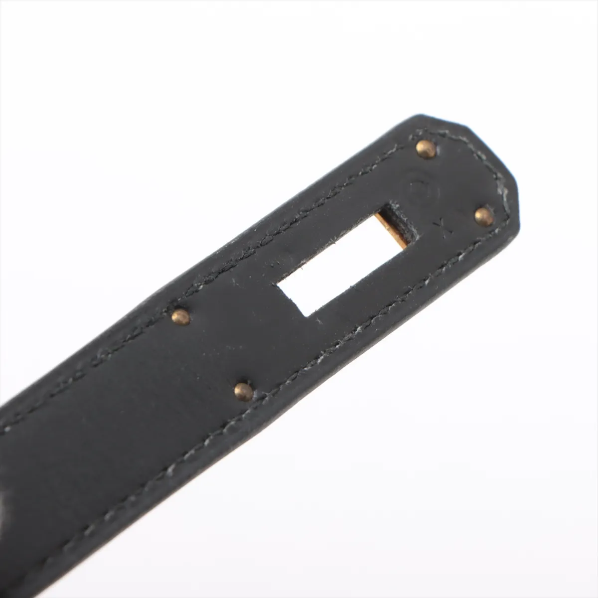 [Individually wrapped] Hermes Kelly 32 Serie Box Calf Black Gold Hardware Q:1987 Crochette string tear — view 12