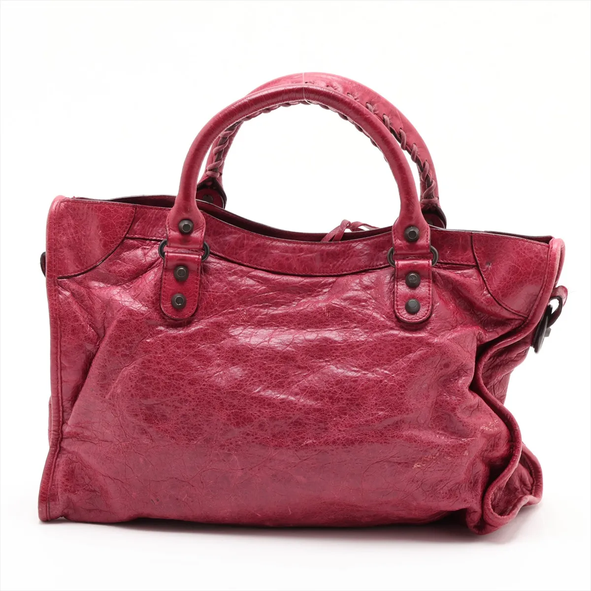 The City 115748 Leather 2-Way Handbag, Red, with Mirror — view 2