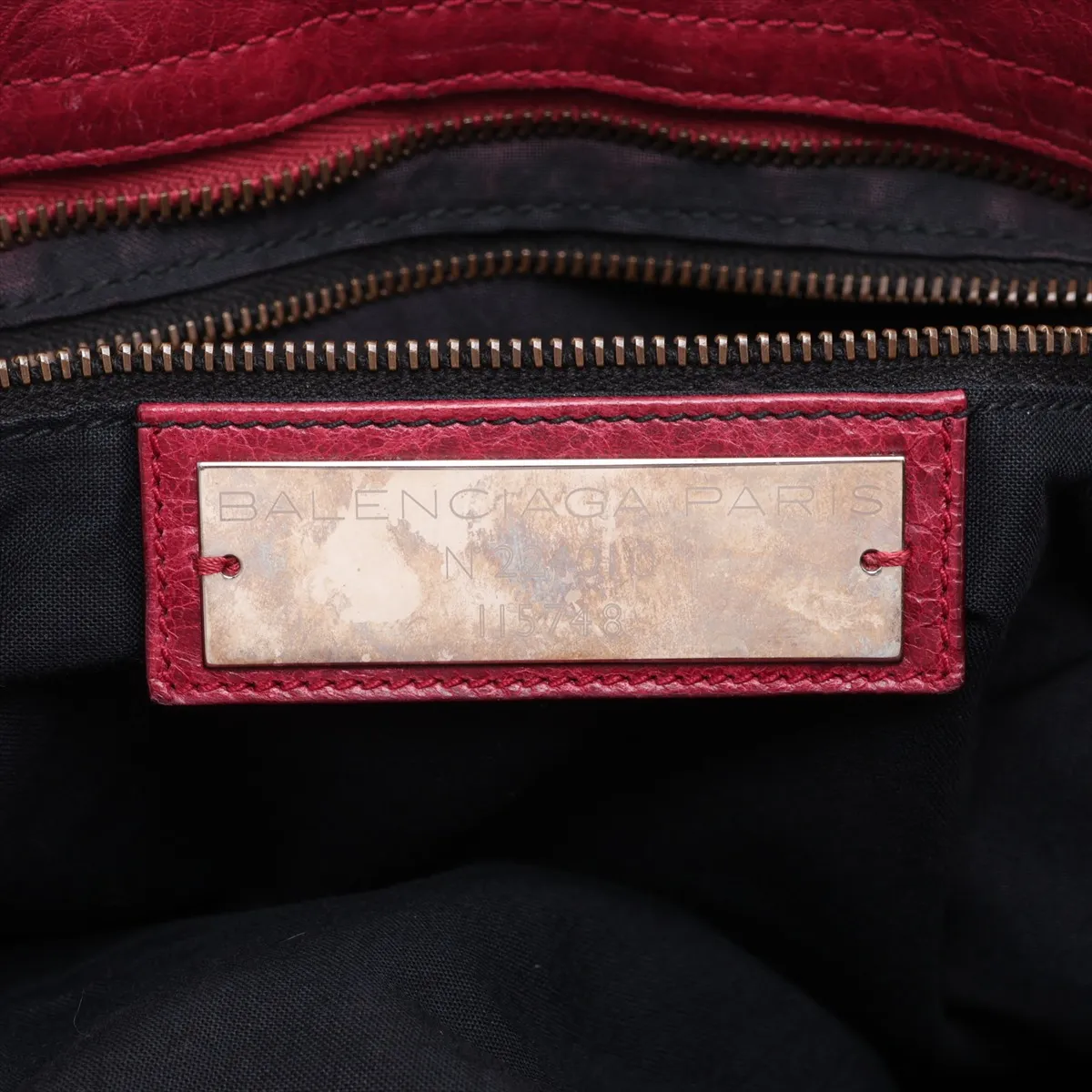 The City 115748 Leather 2-Way Handbag, Red, with Mirror — view 11