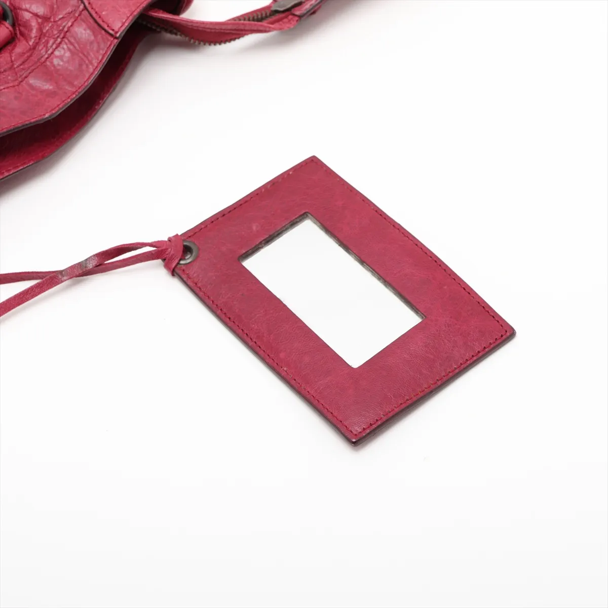 The City 115748 Leather 2-Way Handbag, Red, with Mirror — view 12