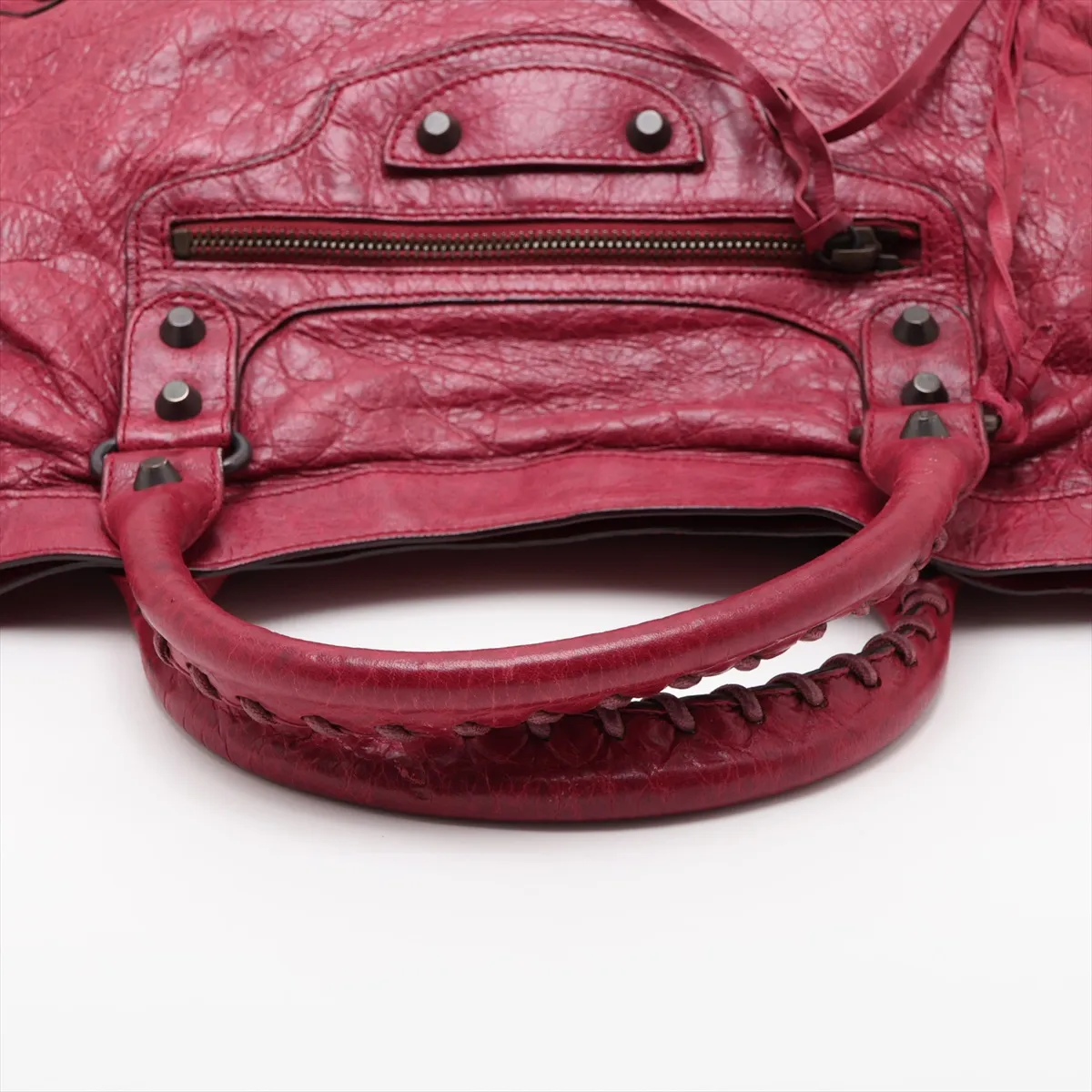 The City 115748 Leather 2-Way Handbag, Red, with Mirror — view 5