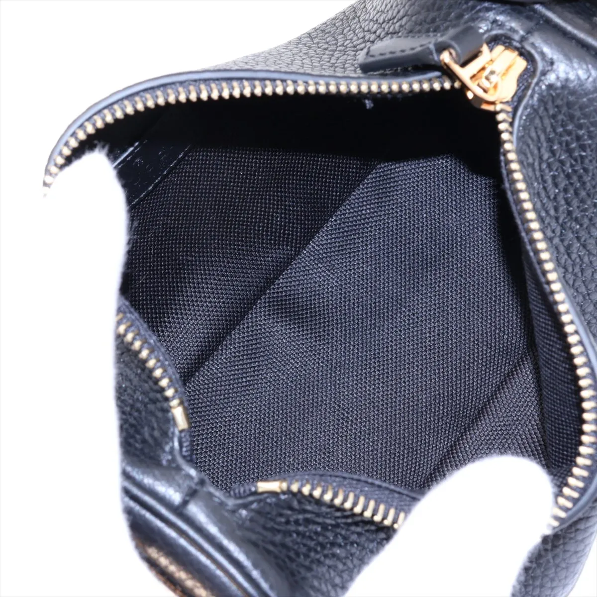 Leather Shoulder Bag, Black, 860784 — view 6