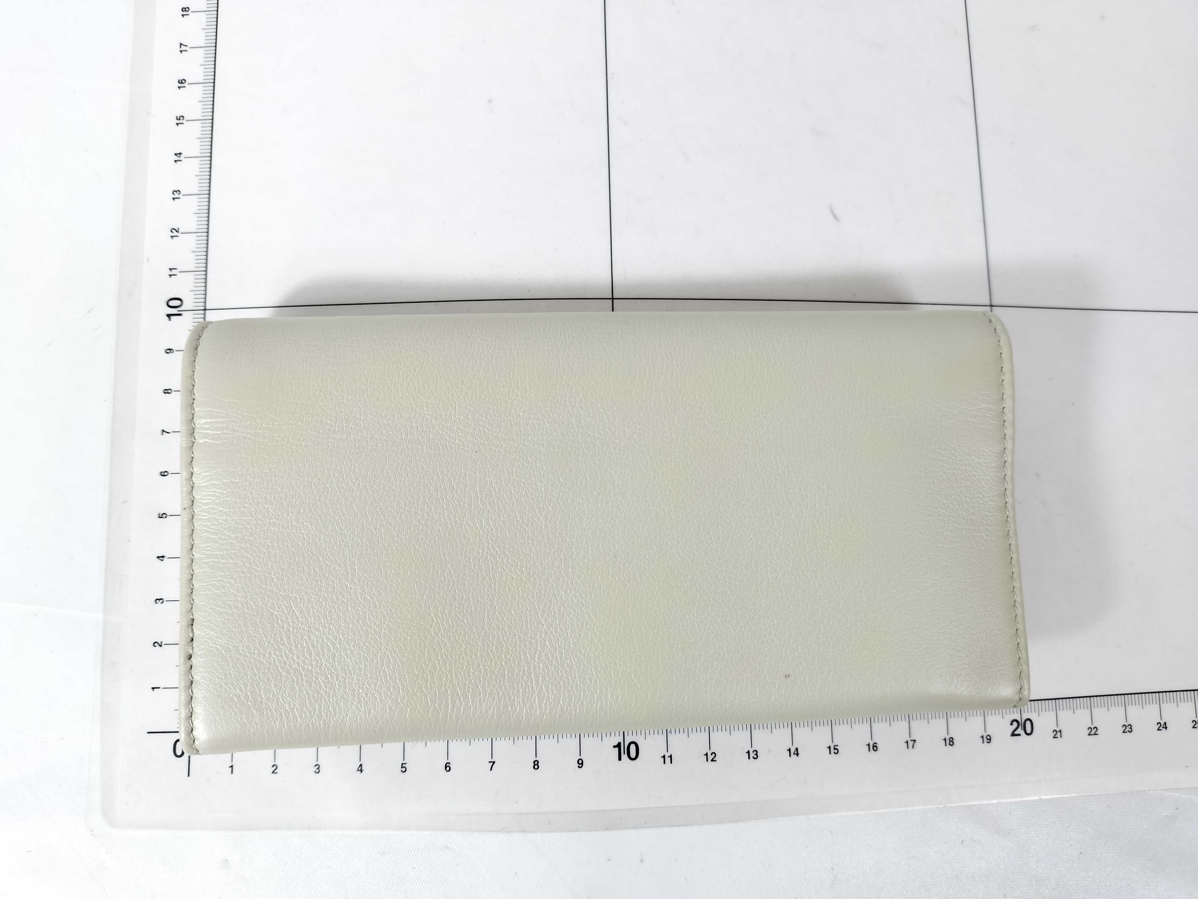 White Leather Flap Long Wallet — view 2