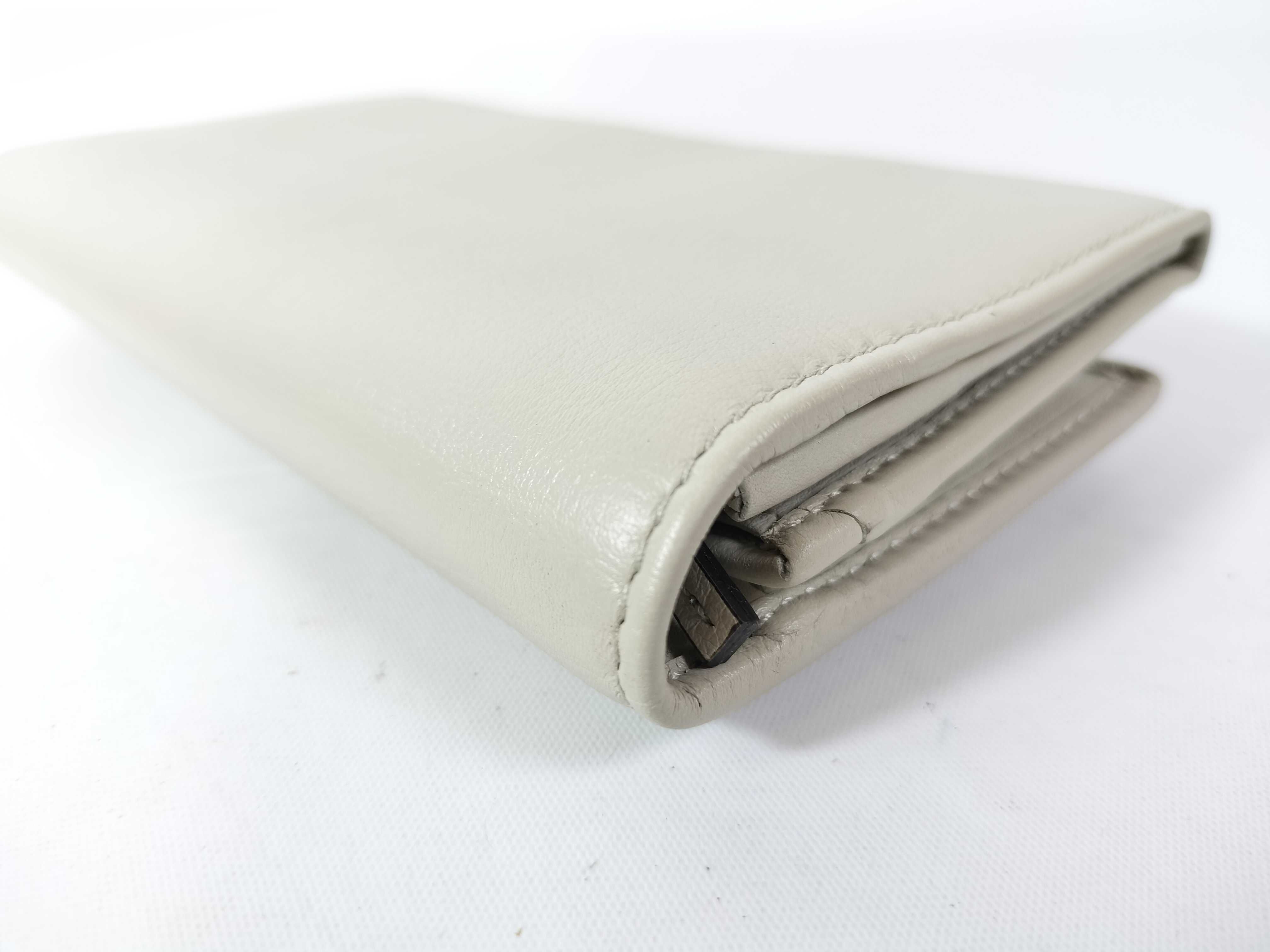 White Leather Flap Long Wallet — view 3
