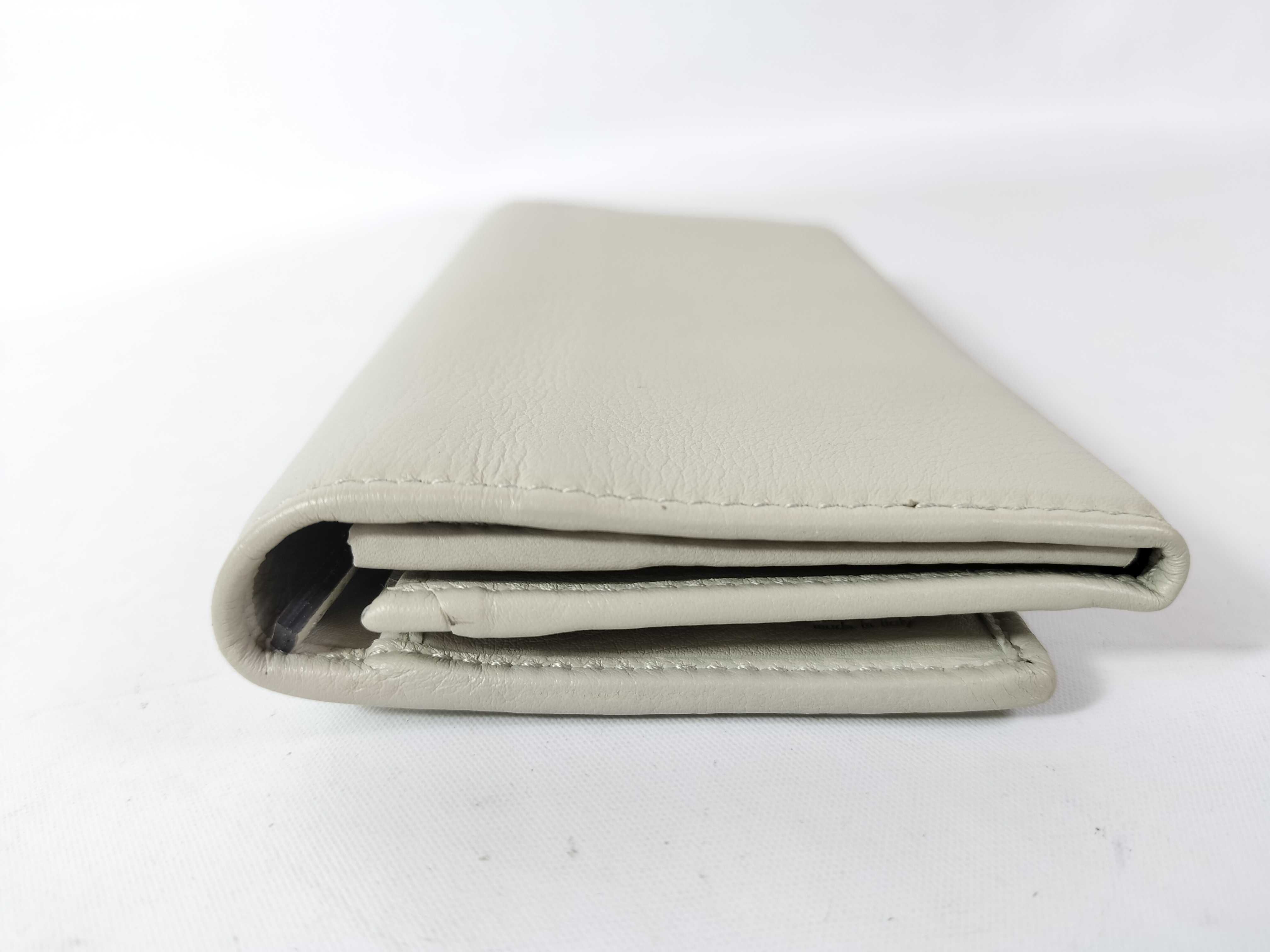 White Leather Flap Long Wallet — view 4