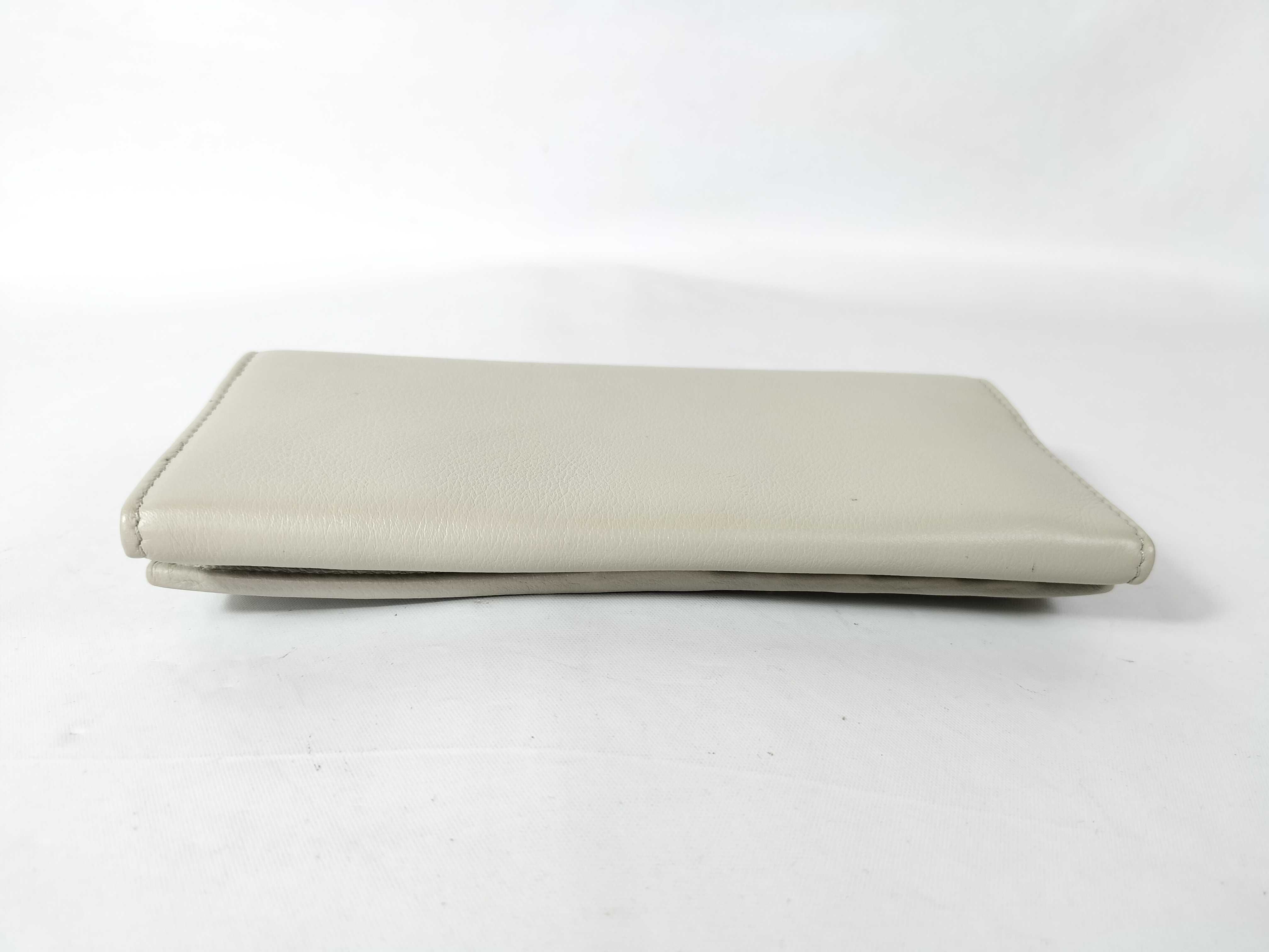 White Leather Flap Long Wallet — view 5