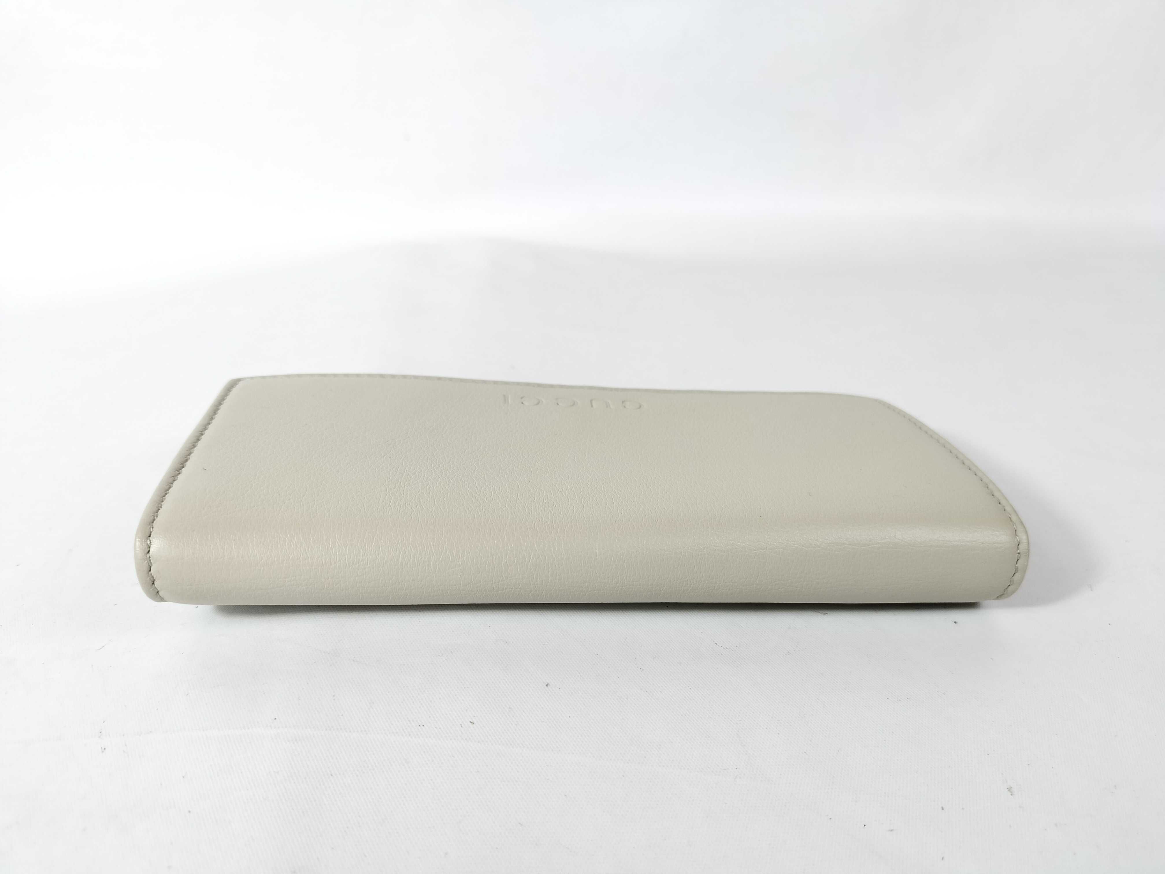 White Leather Flap Long Wallet — view 6