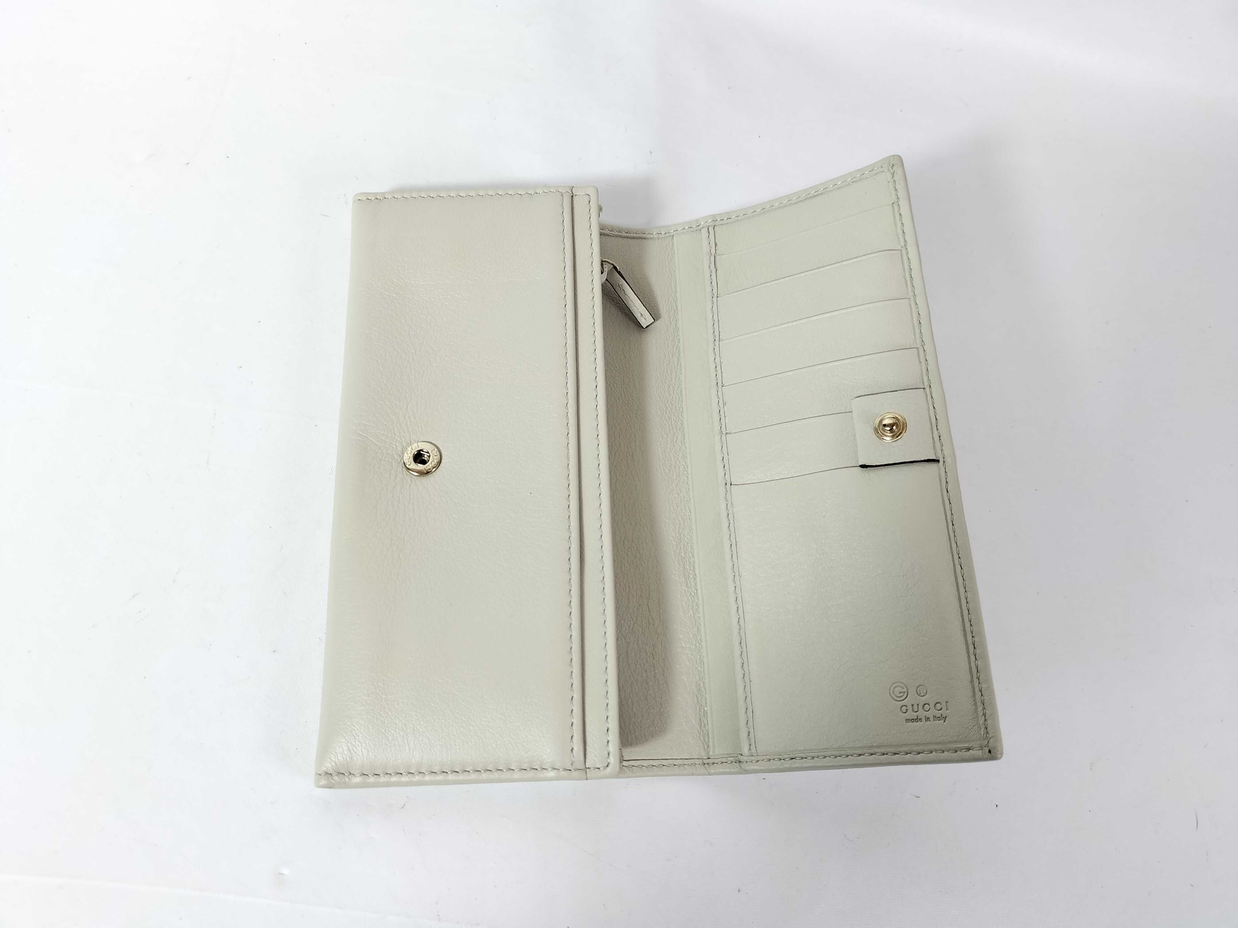 White Leather Flap Long Wallet — view 7