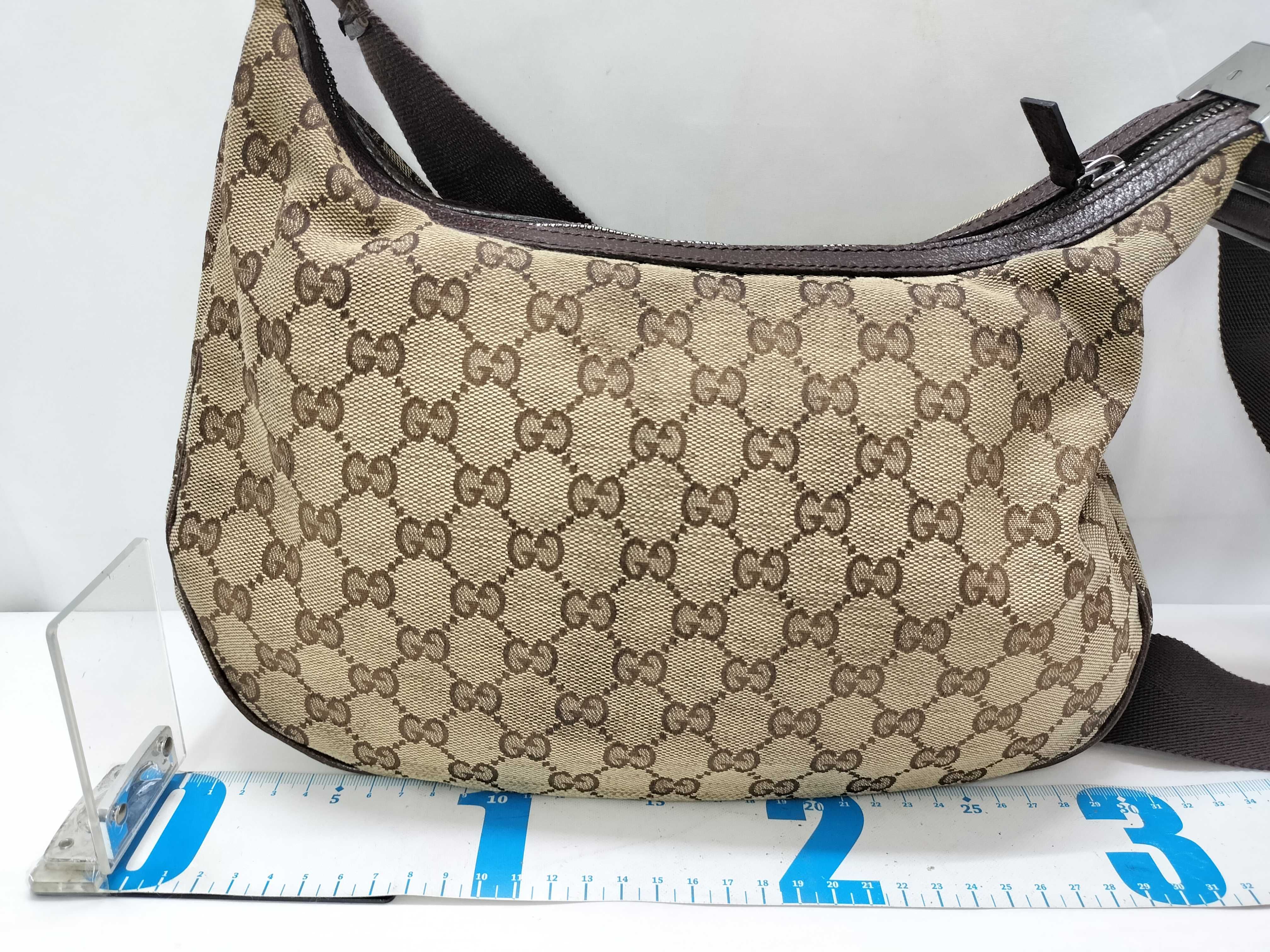 GG Canvas 122790 GG Canvas Shoulder Bag, Crescent Shape, Brown Shoulder Bag — view 2