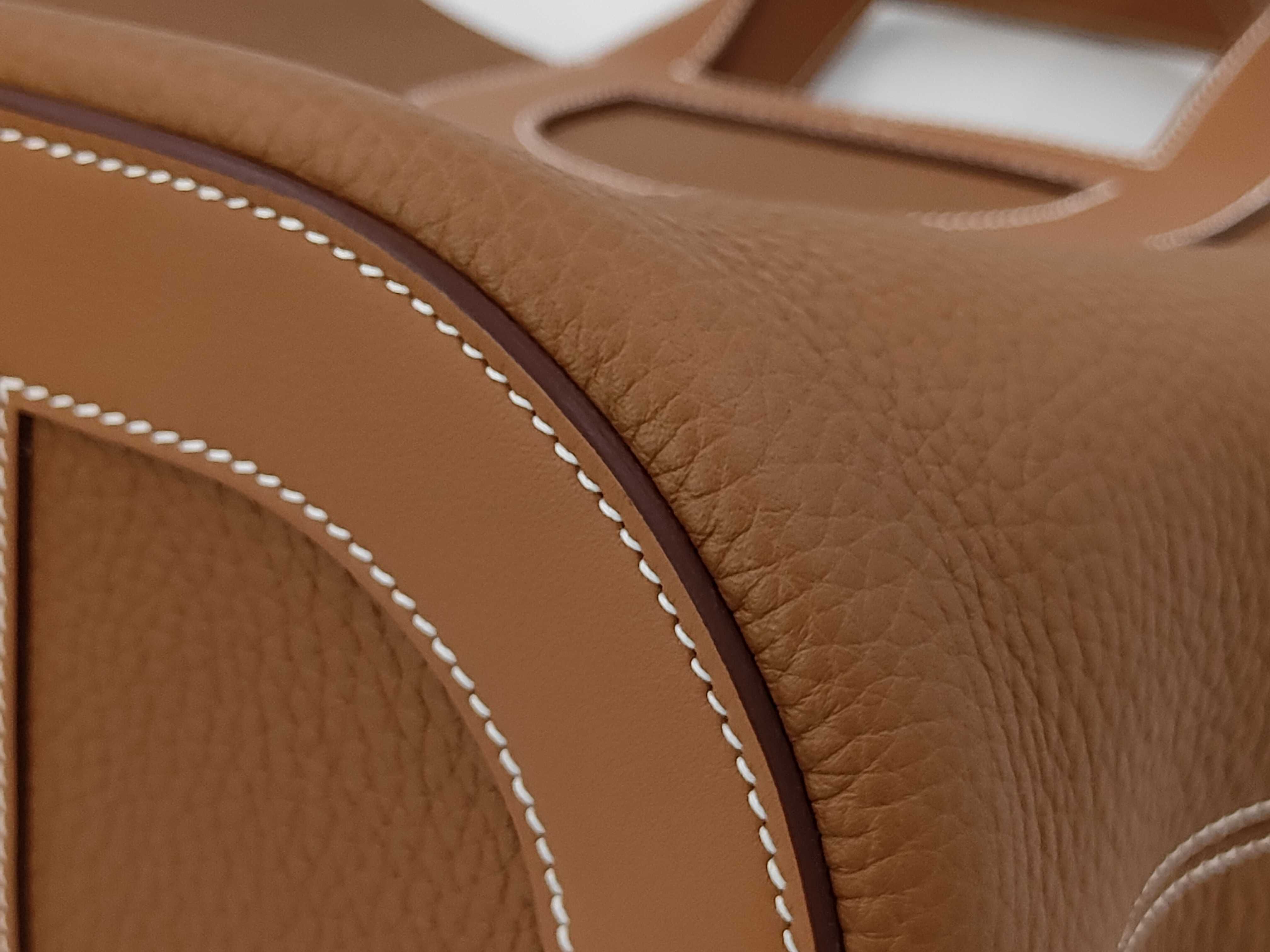 In the Loop 23 Taurillon/Swift Leather Handbag with Gold Hardware (K Stamp) — view 3