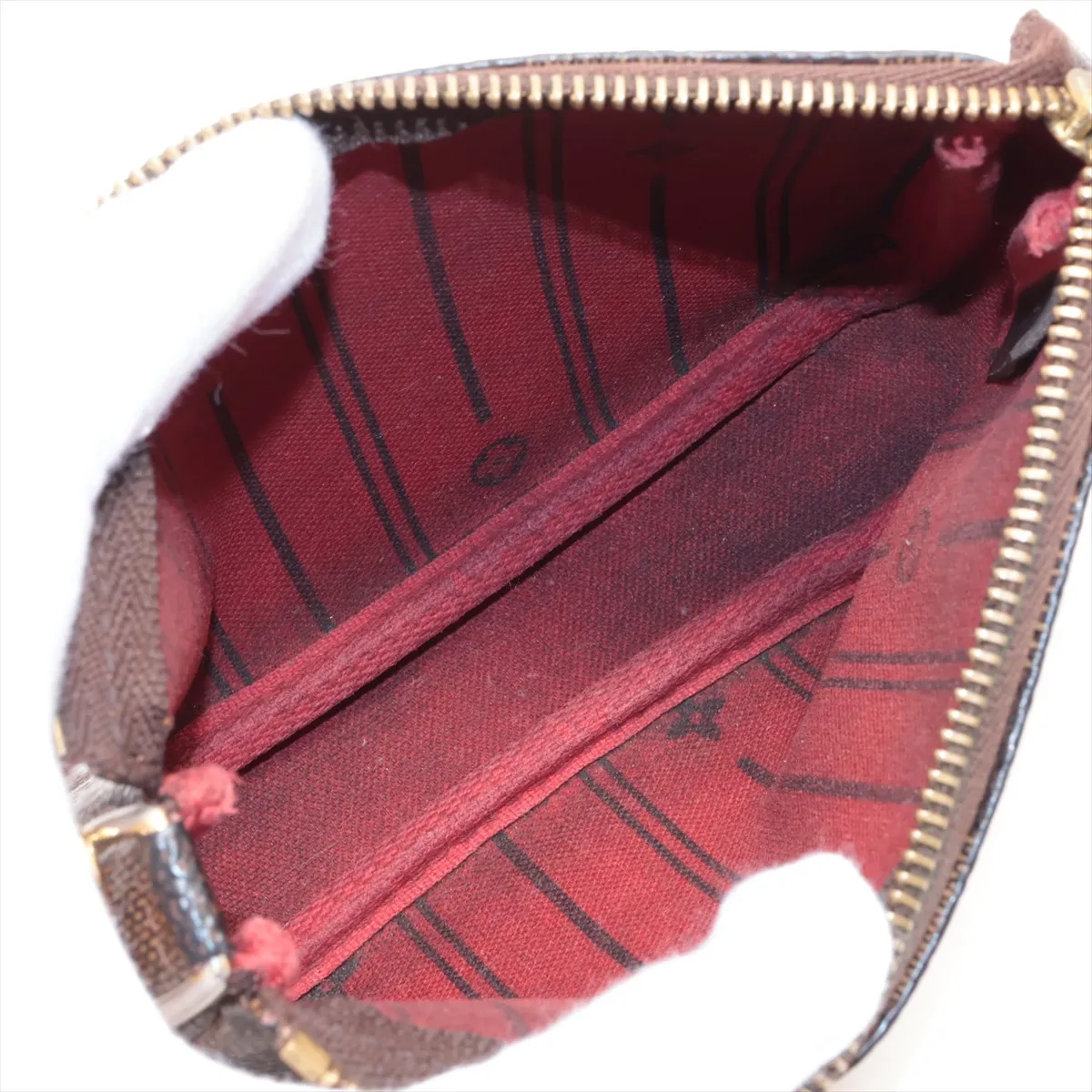 Damier Mini Pochette Accessoires T&B N58011 FL1058 Brown x Red Pouch — view 3