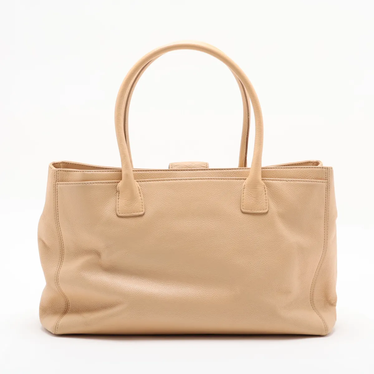 Executive Leather Tote Bag, Beige, Gold Hardware, 15934821, Serial Number 15 — view 2