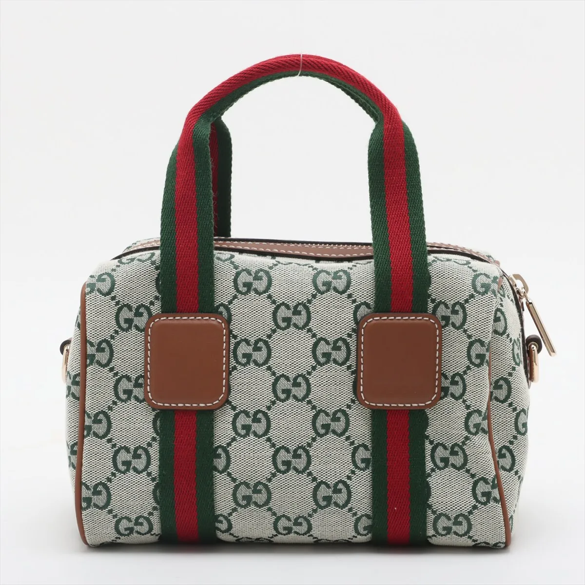 GG Canvas x Leather 2WAY Handbag Green 856055 — view 2