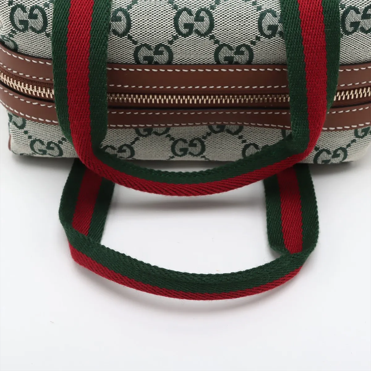 GG Canvas x Leather 2WAY Handbag Green 856055 — view 5