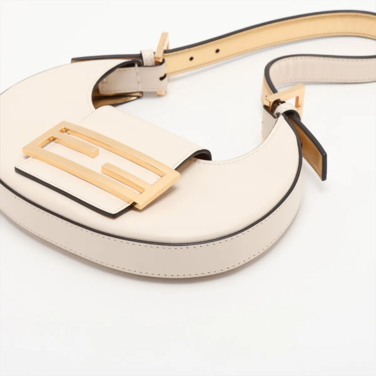 Cookie Mini 8BS065 Leather Shoulder Bag, White — view 3