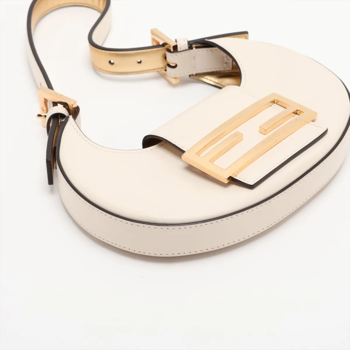 Cookie Mini 8BS065 Leather Shoulder Bag, White — view 4