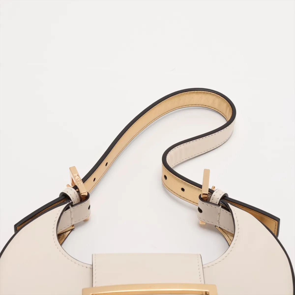 Cookie Mini 8BS065 Leather Shoulder Bag, White — view 6