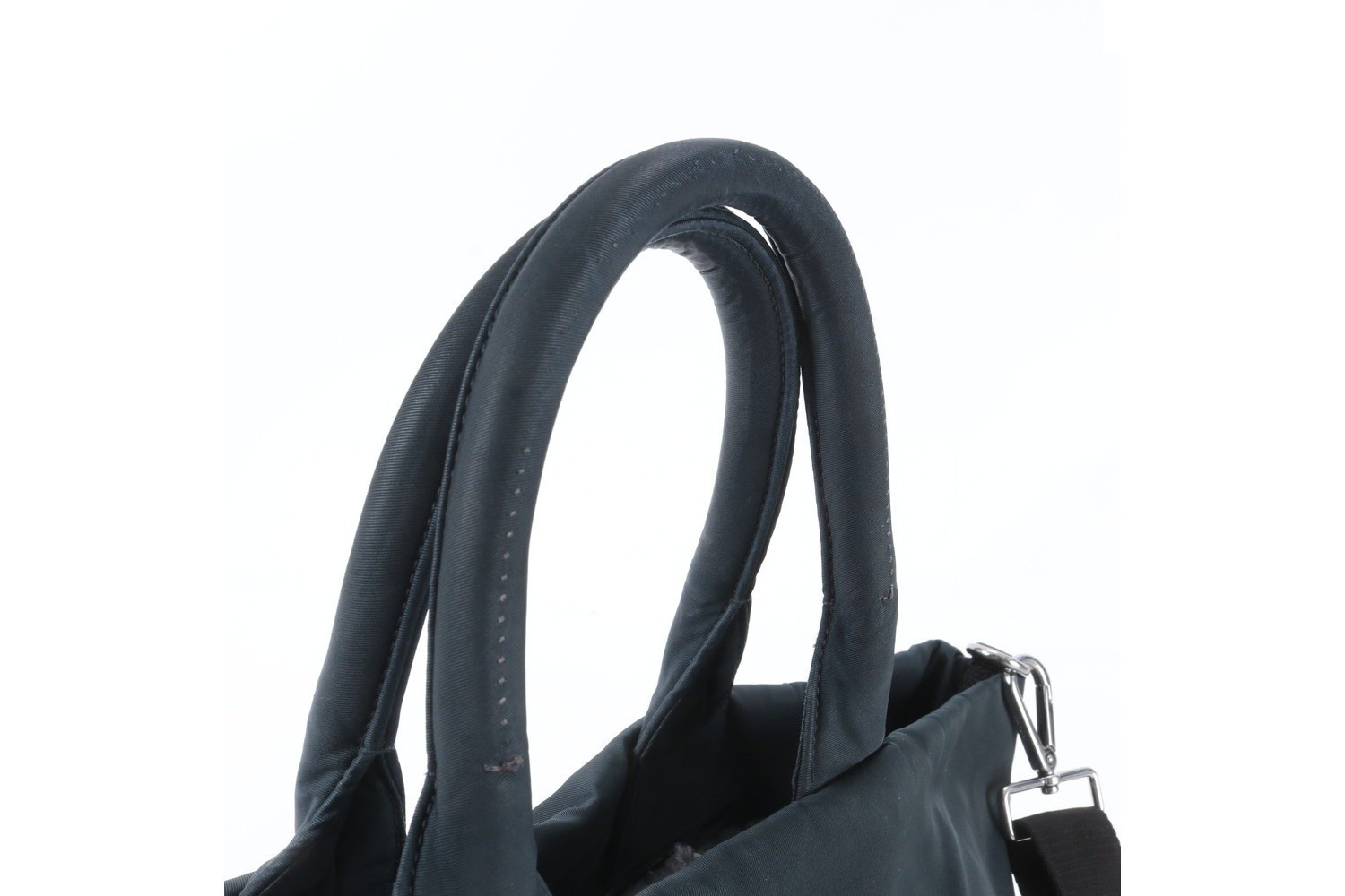 Tessuto Nylon Triangle Logo Reversible Leather 2-Way Shoulder Bag — view 2