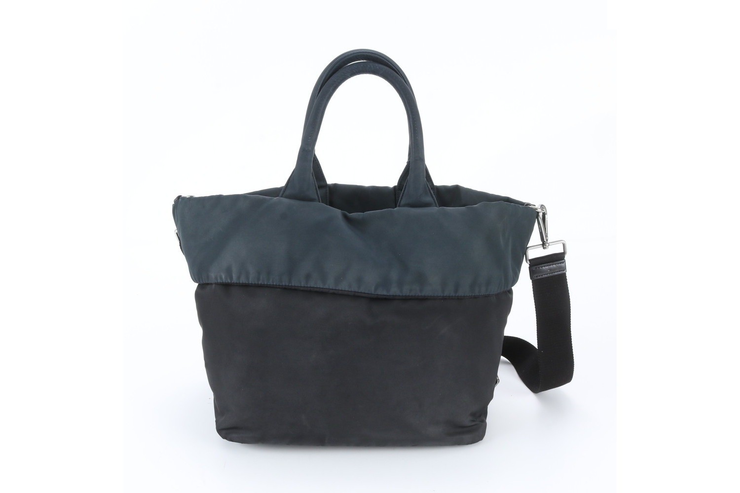 Tessuto Nylon Triangle Logo Reversible Leather 2-Way Shoulder Bag — view 3